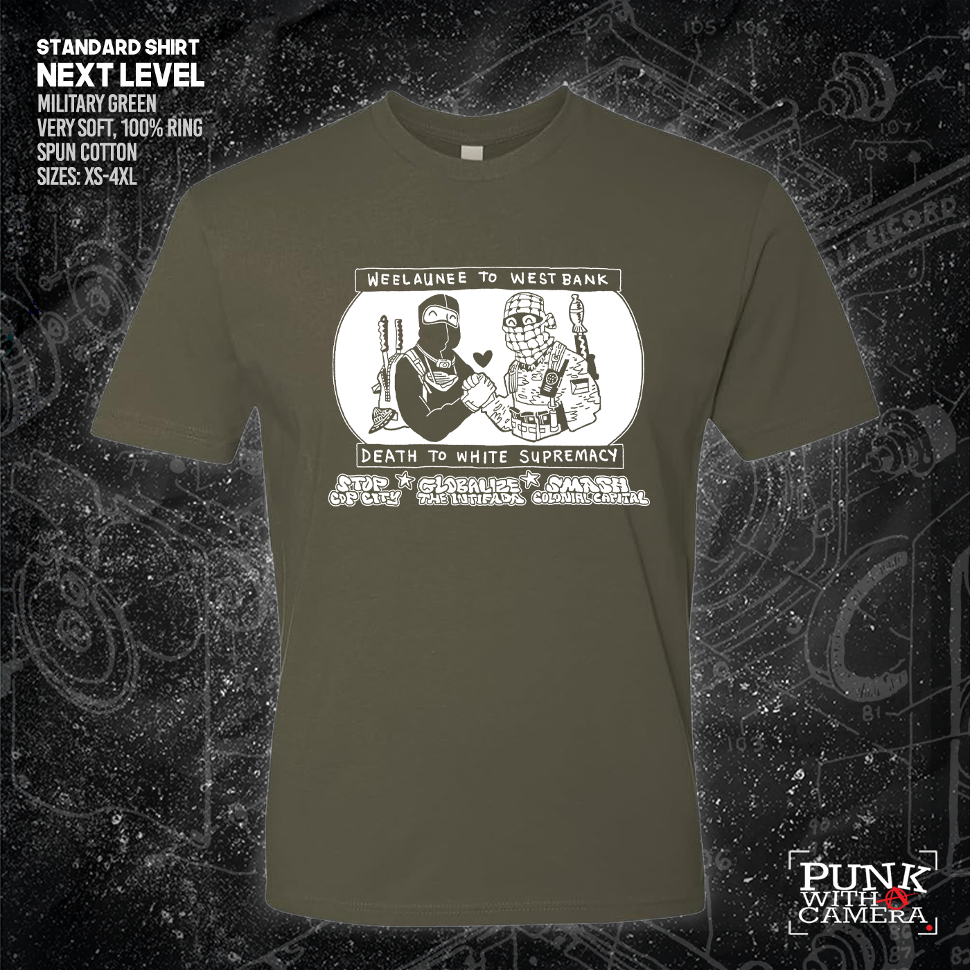 Weelaunee To West Bank Death To White Supremacy - Jonas Goonface - Mutual Aid Design