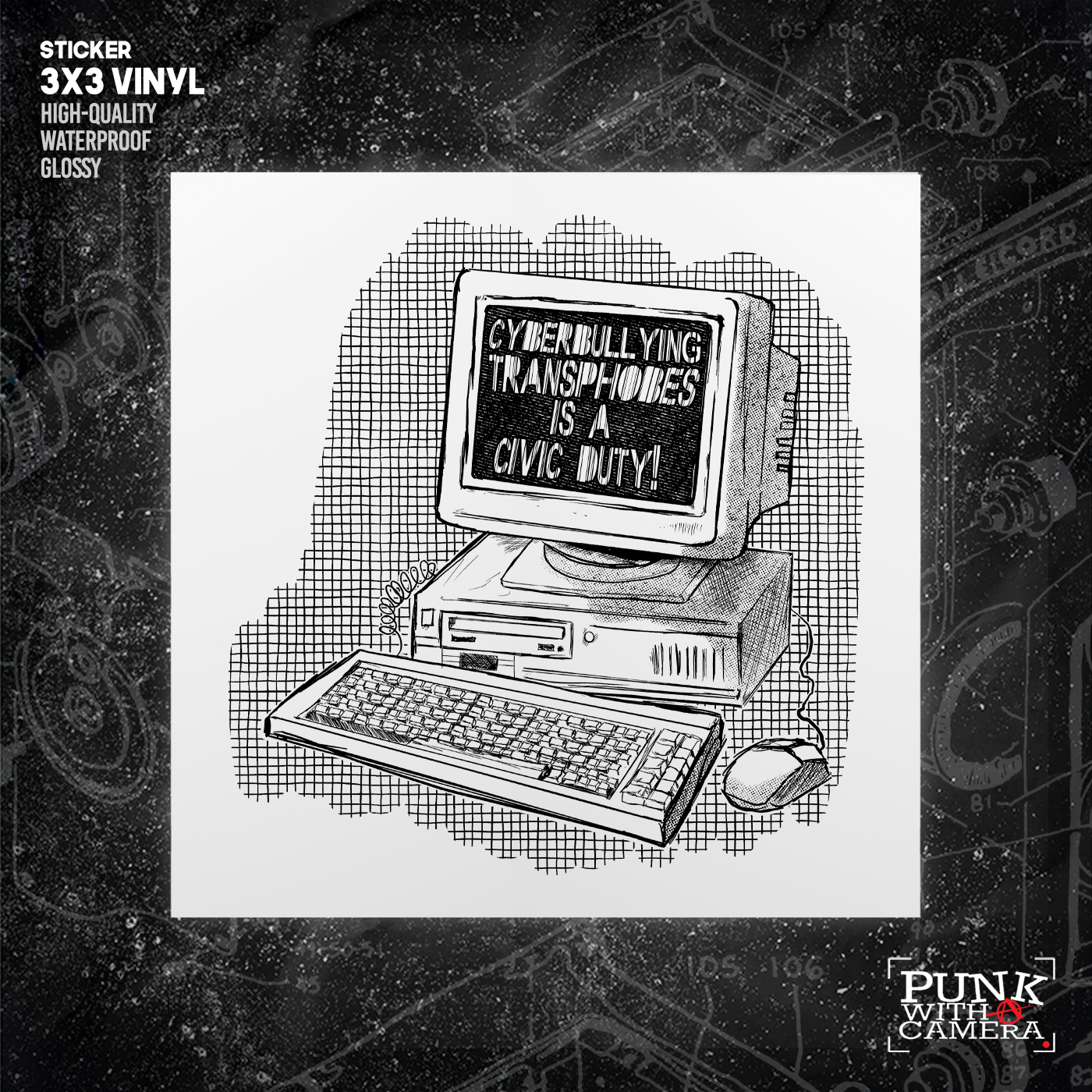 Cyberbullying Transphobes Is a Civic Duty - Sticker (3X3)