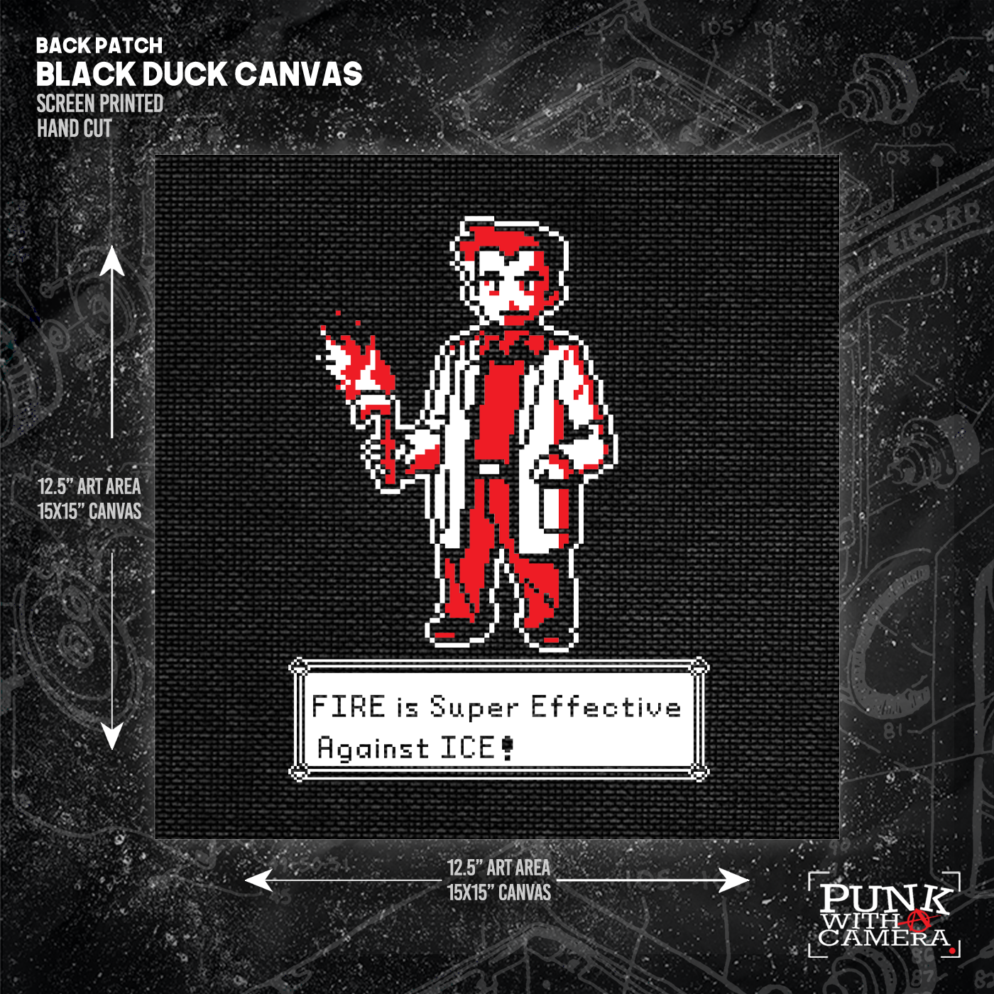 Fire Is Super Effective Against Ice Pixel Art - Backpatch