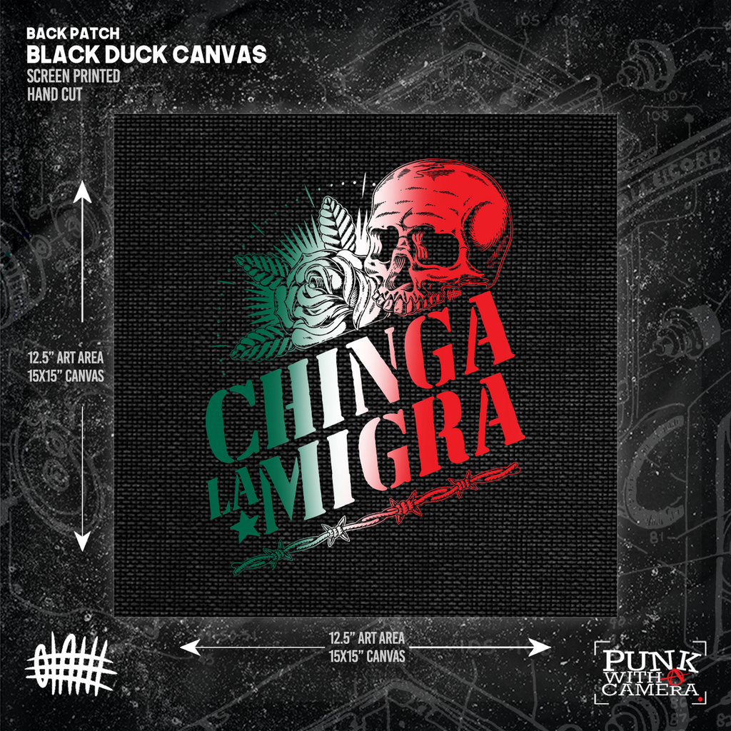 Chinga La Migra Skull - Backpatch - Mutual Aid Design