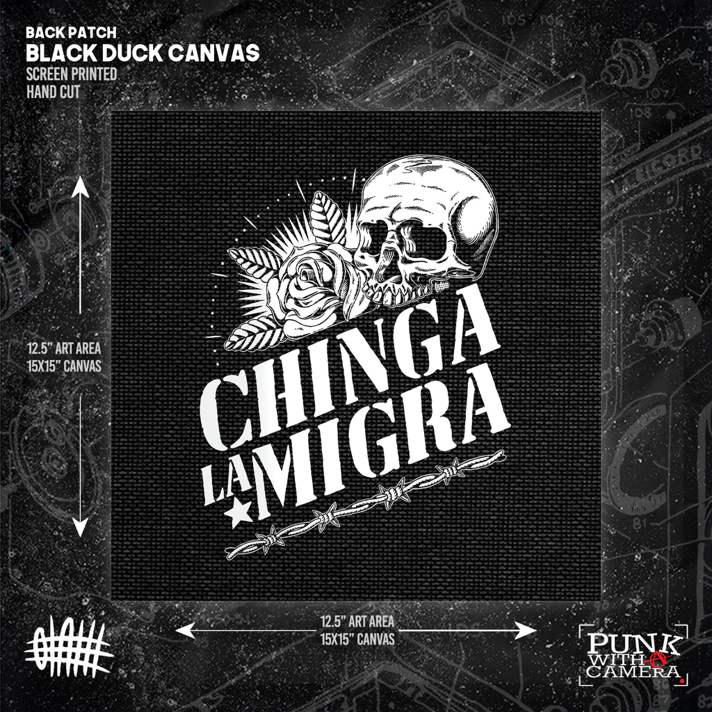Chinga La Migra Skull - Backpatch - Mutual Aid Design