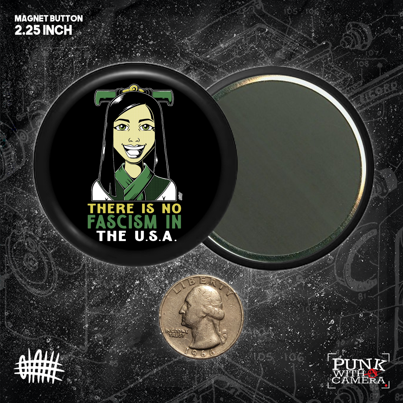 There Is No Fascism In The USA - Buttons (1, 1.25, 1.5, & 2.25 Inch)