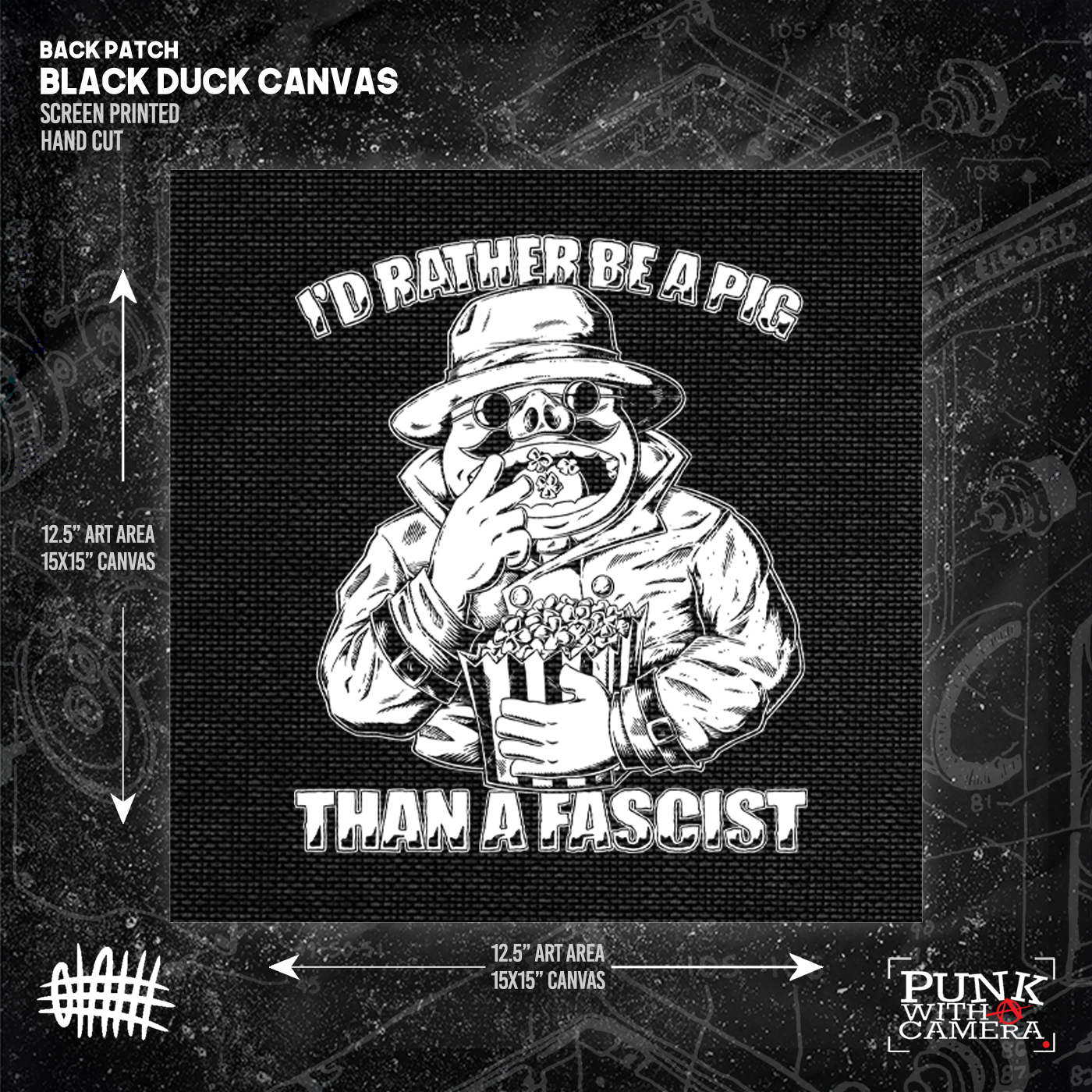 I'd Rather Be A Pig Than A Fascist - Backpatch