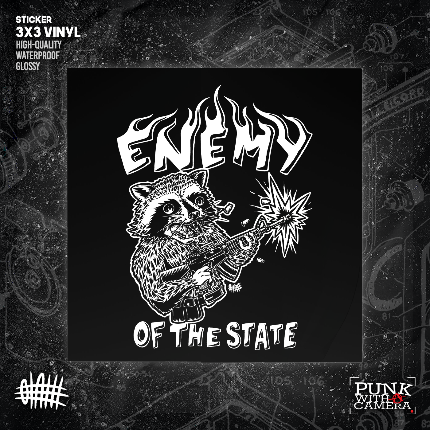 Enemy Of The State - Sticker (3X3)