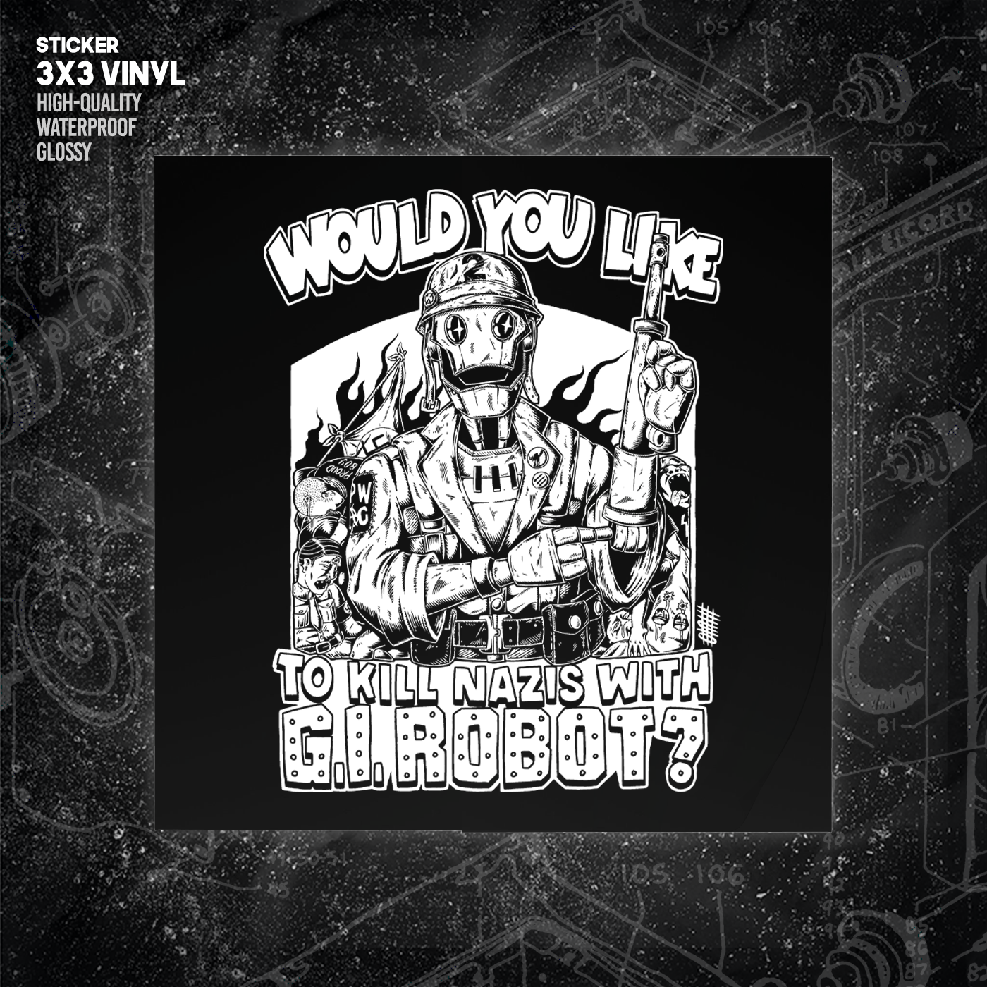 Would You Like To Kill Nazis With GI Robot? - Sticker (3X3)