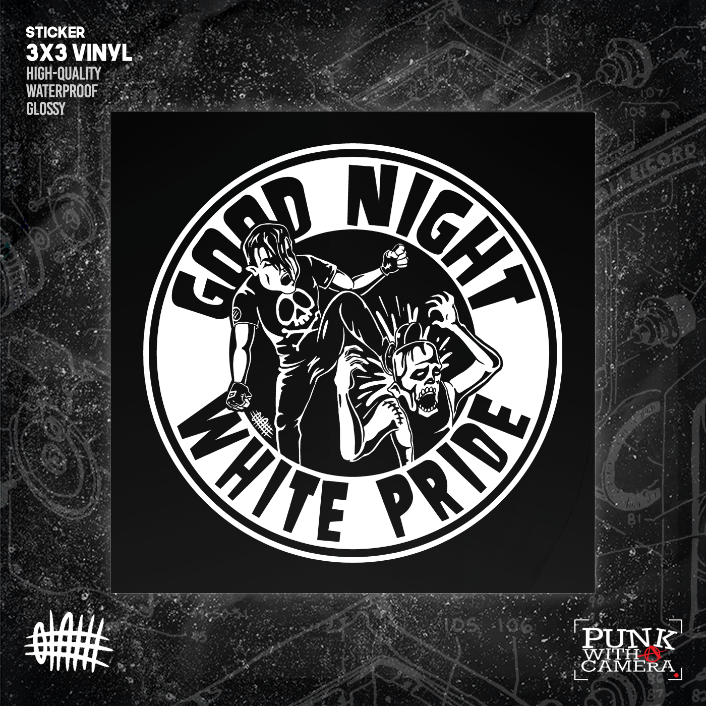 Good Night White Pride - Sticker (3X3)