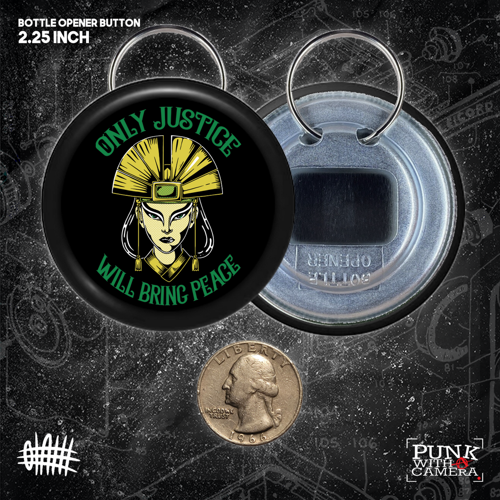 Kyoshi Only Justice Will Bring Peace - Buttons (1, 1.25, 1.5, & 2.25 Inch)