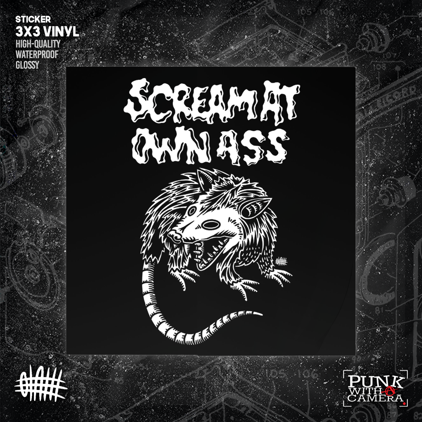 Scream At Own Ass - Sticker (3X3)