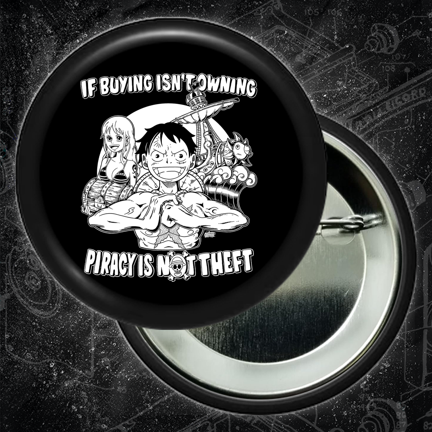 If Buying Isn't Owning Then Piracy Isn't Theft - Buttons (1.5 & 2.25 Inch)