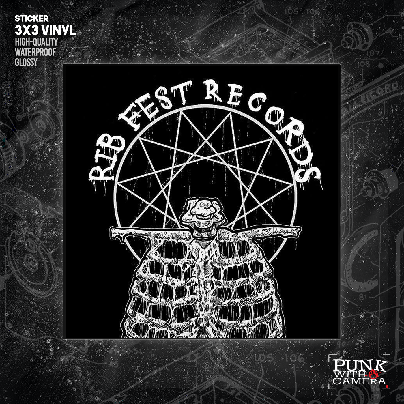 Rib Fest Records Classic Logo - Sticker (3x3)