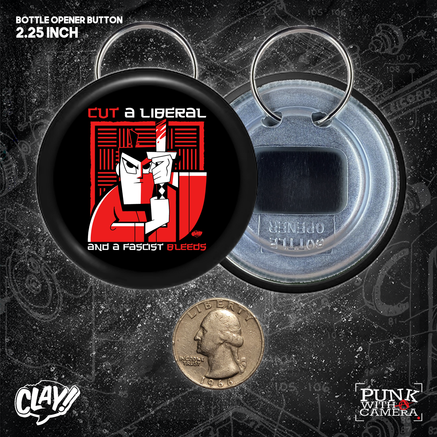 Cut A Liberal And A Fascist Bleeds  - Button 2.25 Inch