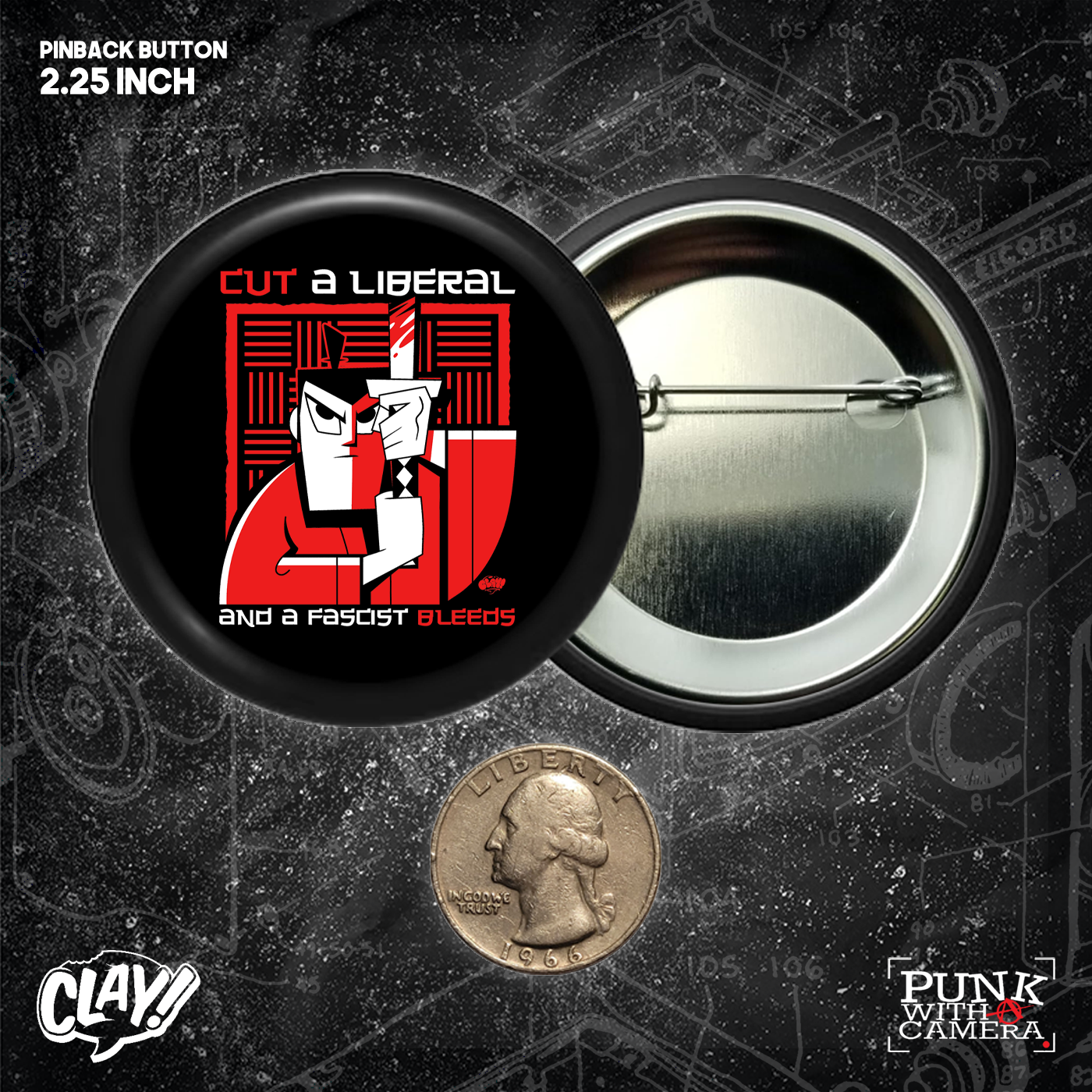 Cut A Liberal And A Fascist Bleeds  - Button 2.25 Inch