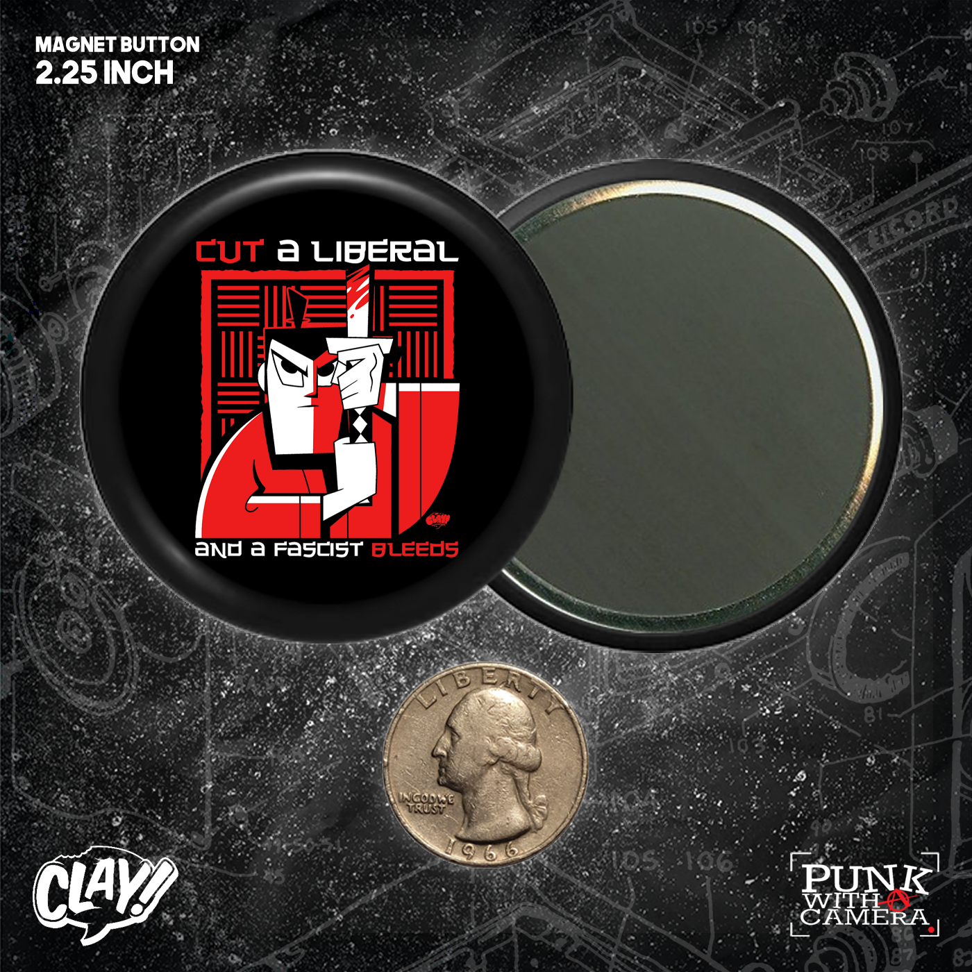 Cut A Liberal And A Fascist Bleeds  - Button 2.25 Inch