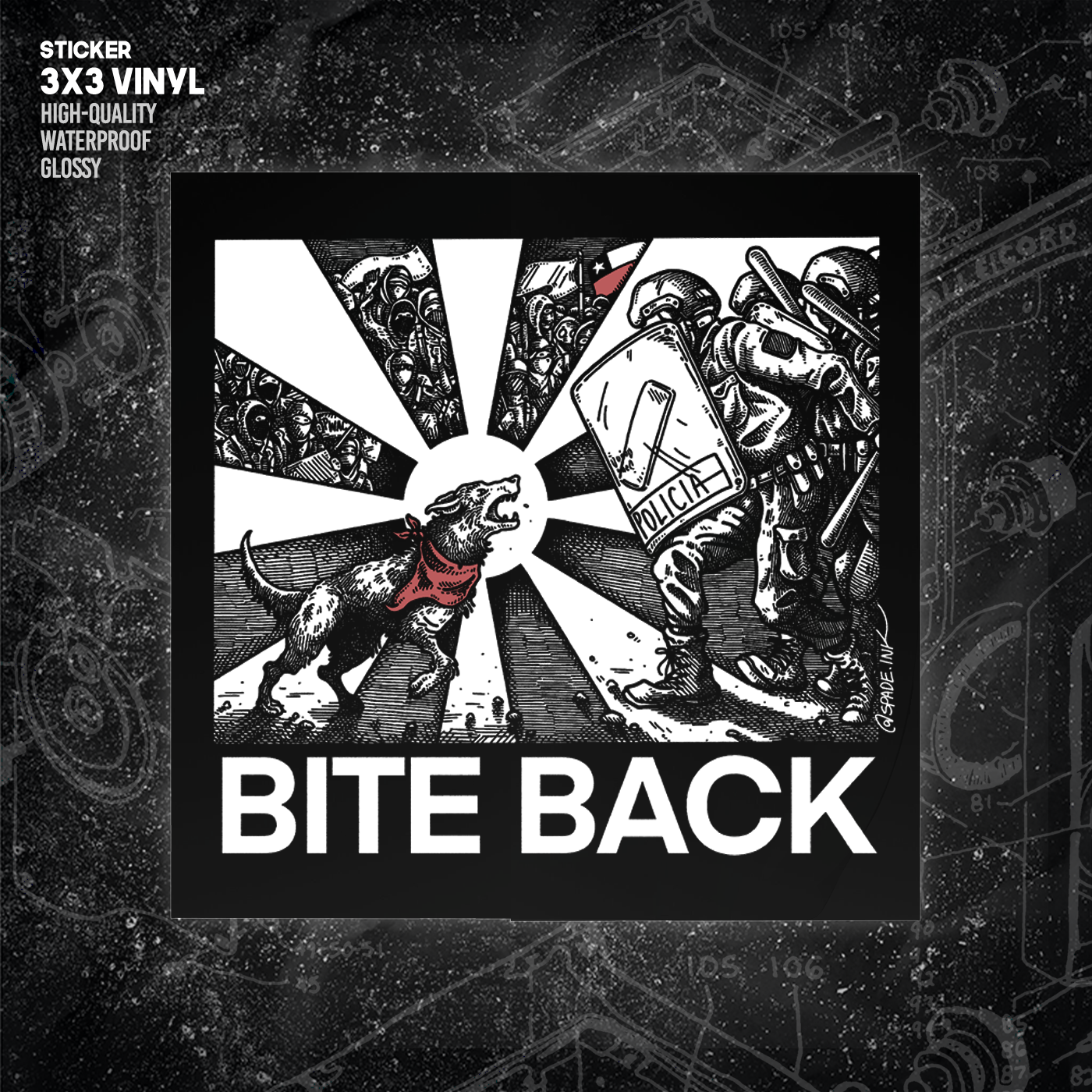 Bite Back - Sticker (3X3)