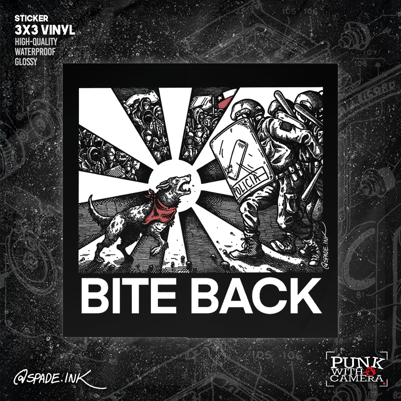 Bite Back - Sticker (3X3)