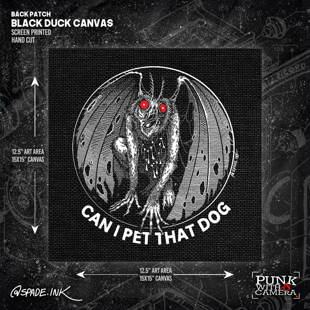 Moth Man Can I Pet That Dog - Backpatch