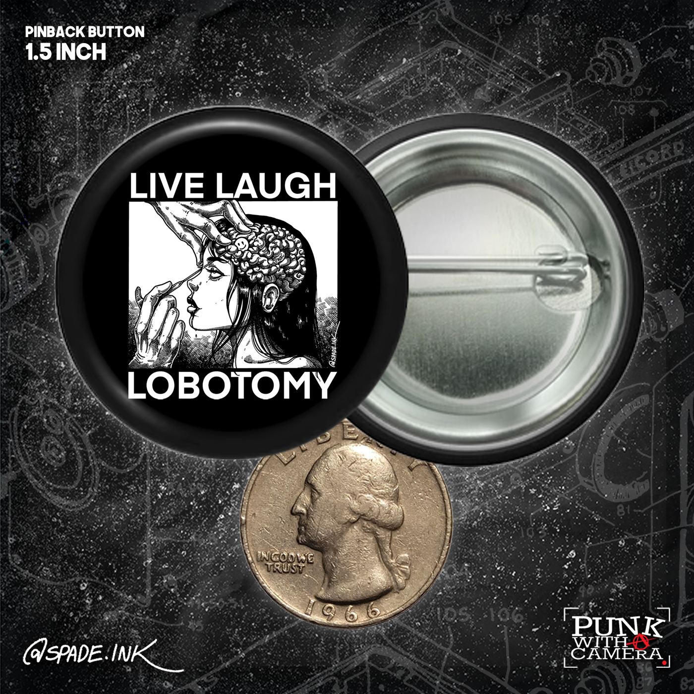 Live Laugh Lobotomy - Buttons (1.5, & 2.25 Inch)