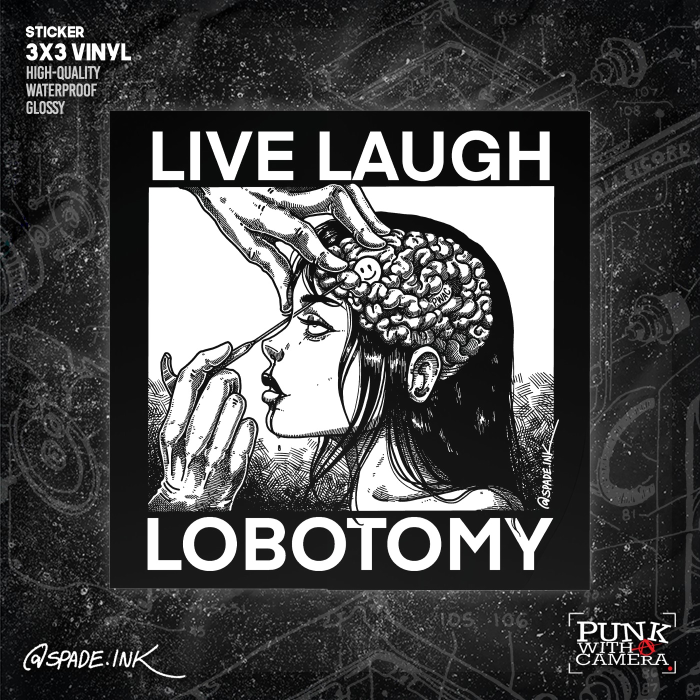 Live Laugh Lobotomy - Sticker (3X3)