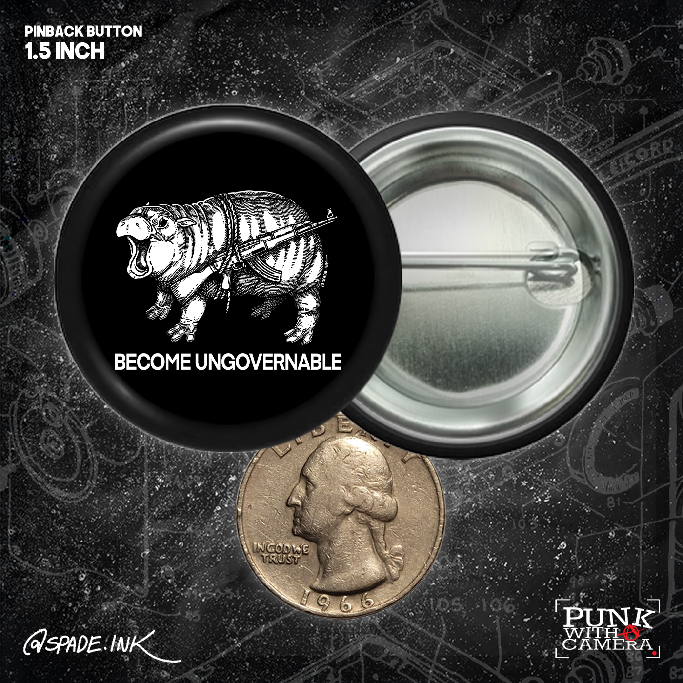 Moo Deng Become Ungovernable - Buttons (1.5 & 2.25 Inch)