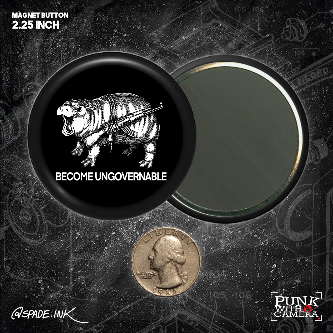 Moo Deng Become Ungovernable - Buttons (1.5 & 2.25 Inch)