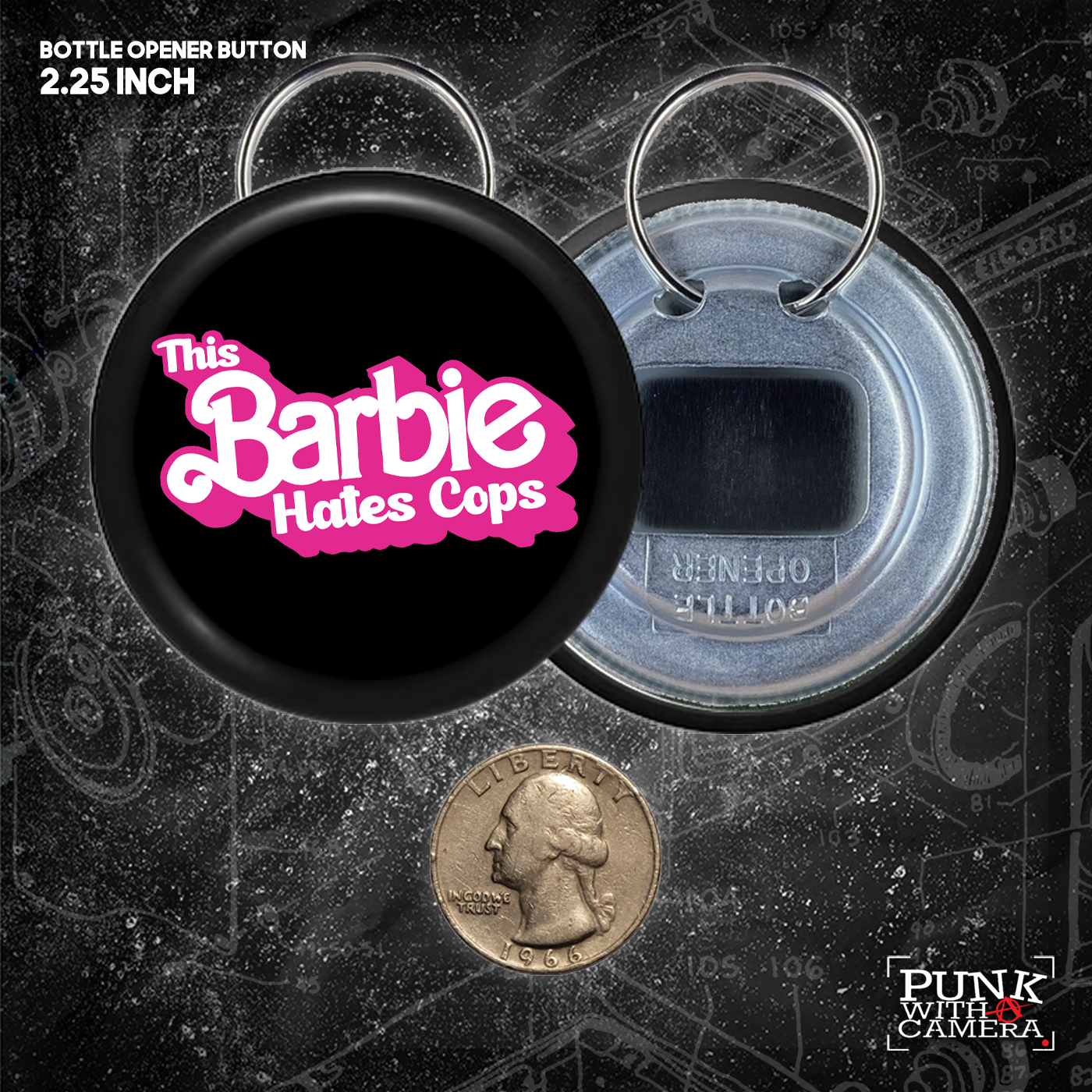 This Barbie Hates Cops - Text Version - Buttons (1, 1.25, 1.5, & 2.25 Inch)