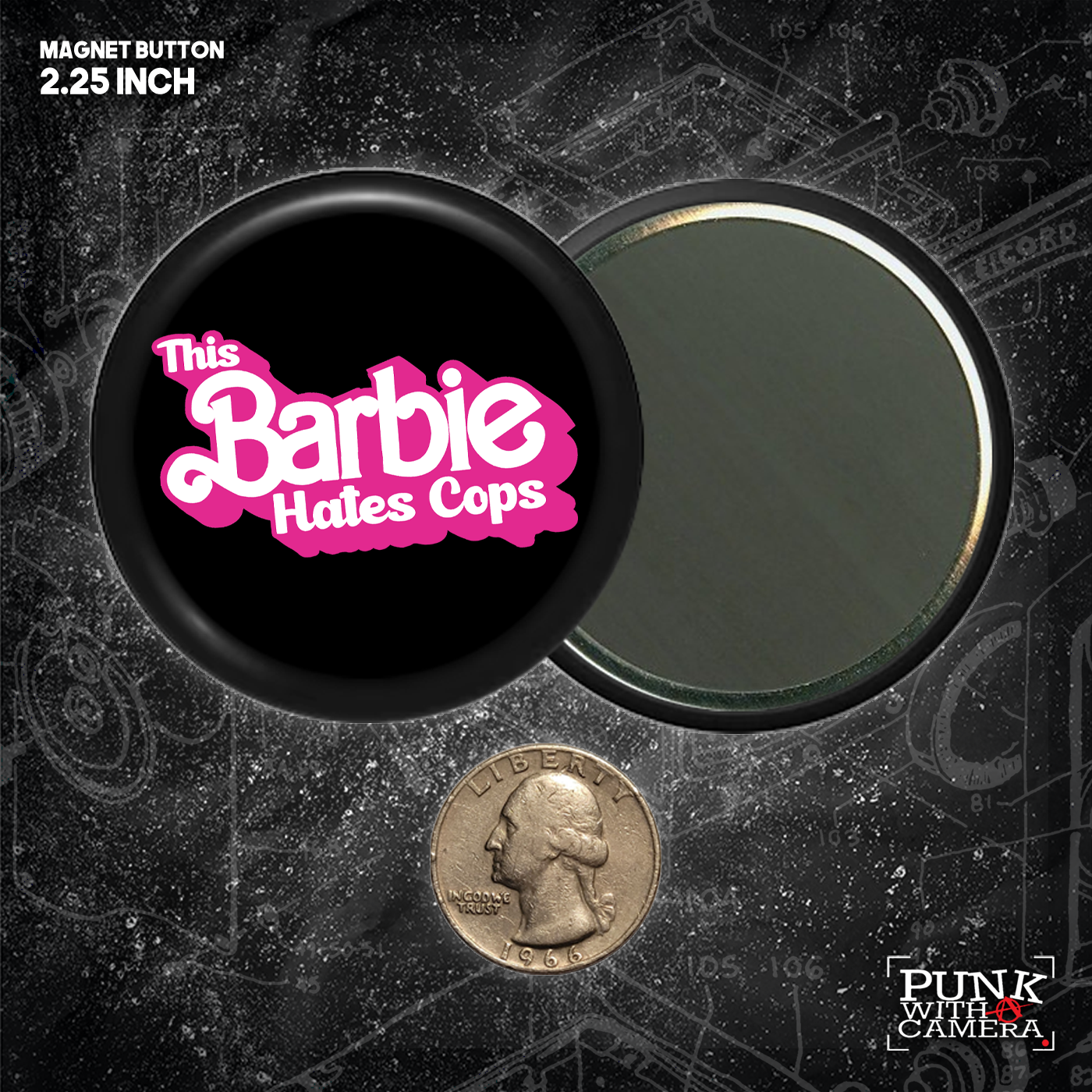 This Barbie Hates Cops - Text Version - Buttons (1, 1.25, 1.5, & 2.25 Inch)