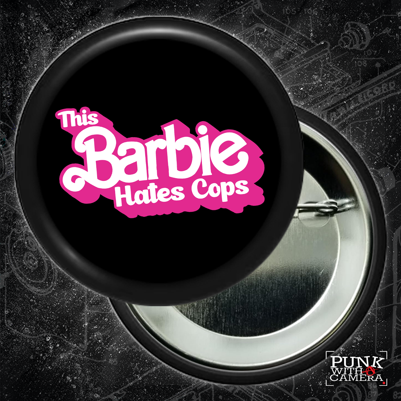 This Barbie Hates Cops - Text Version - Buttons (1, 1.25, 1.5, & 2.25 Inch)