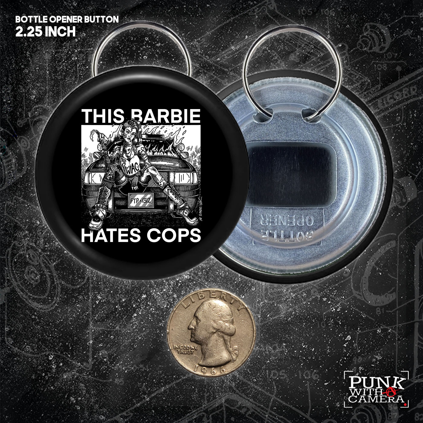 This Barbie Hates Cops - Buttons (1.5, & 2.25 Inch)