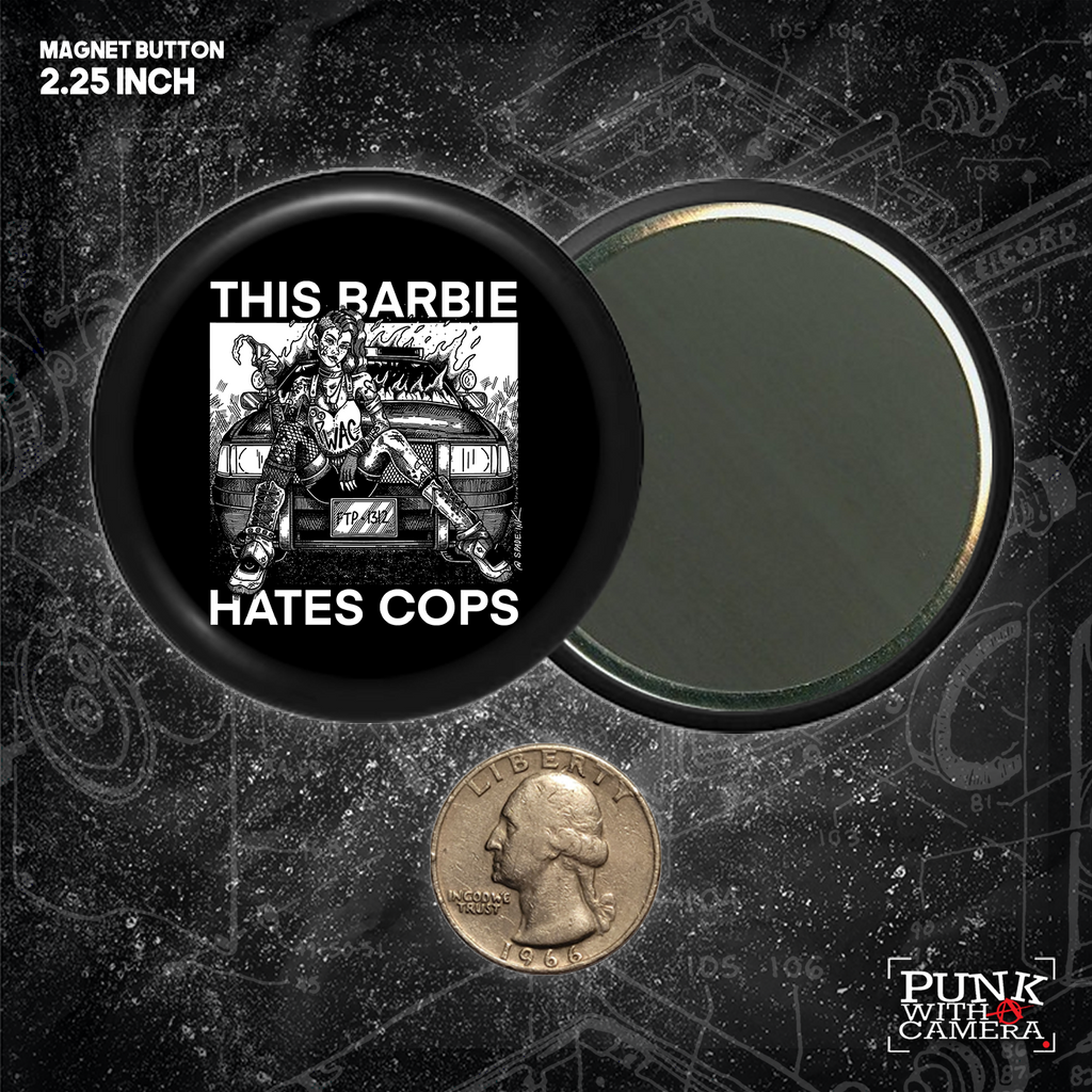 This Barbie Hates Cops - Buttons (1.5, & 2.25 Inch)