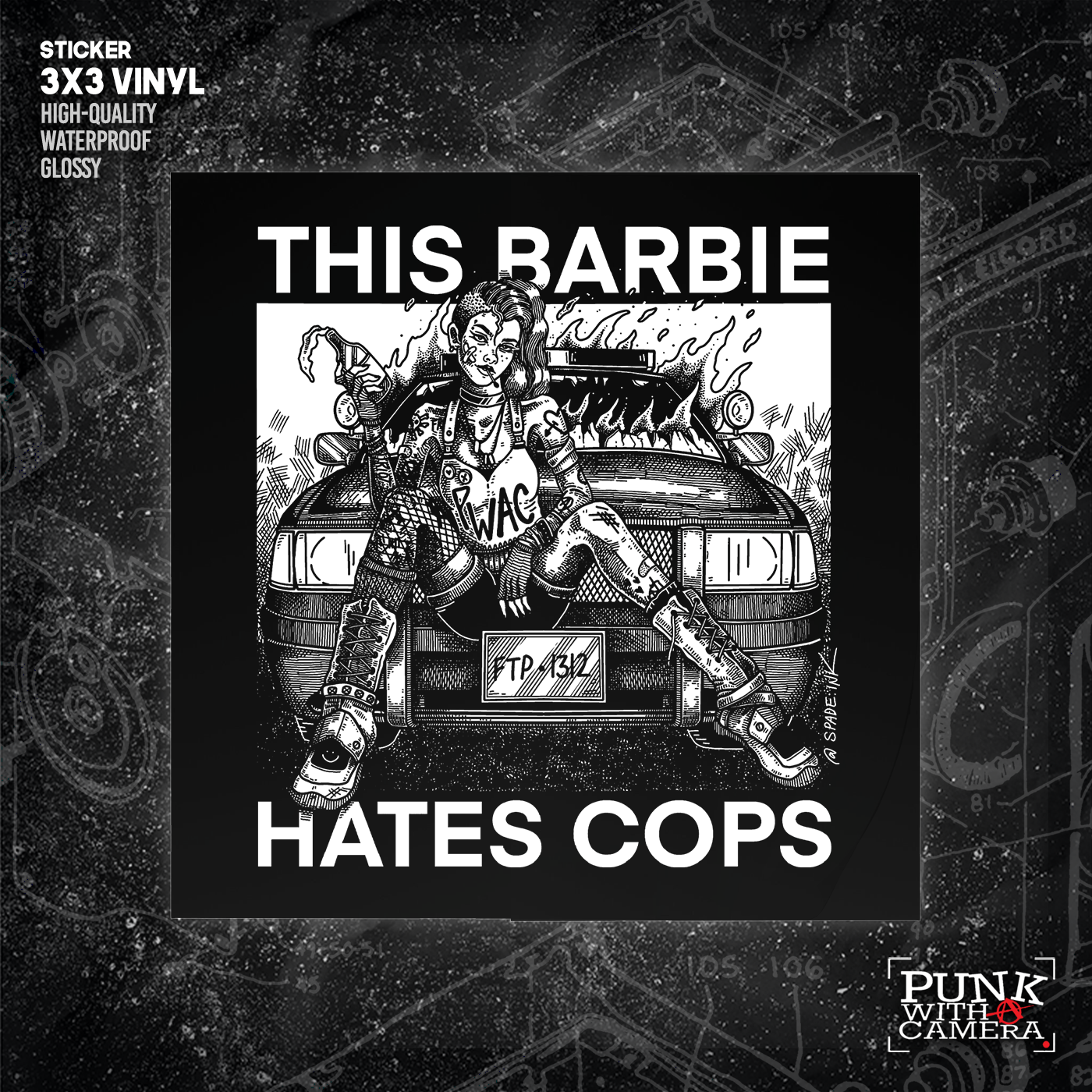 This Barbie Hates Cops - Sticker (3X3)