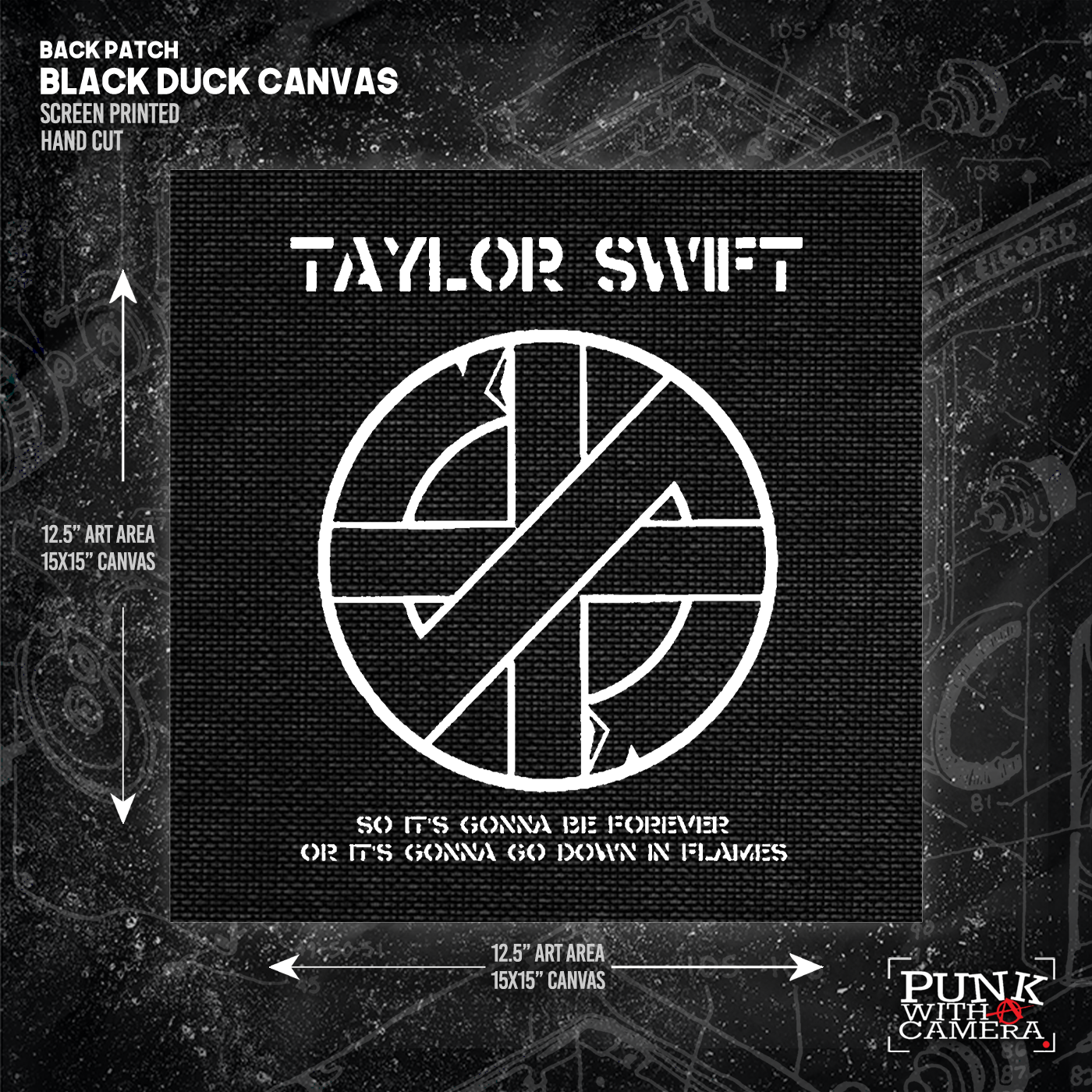 Taylor Swift // Crass Go Down In Flames - Backpatch