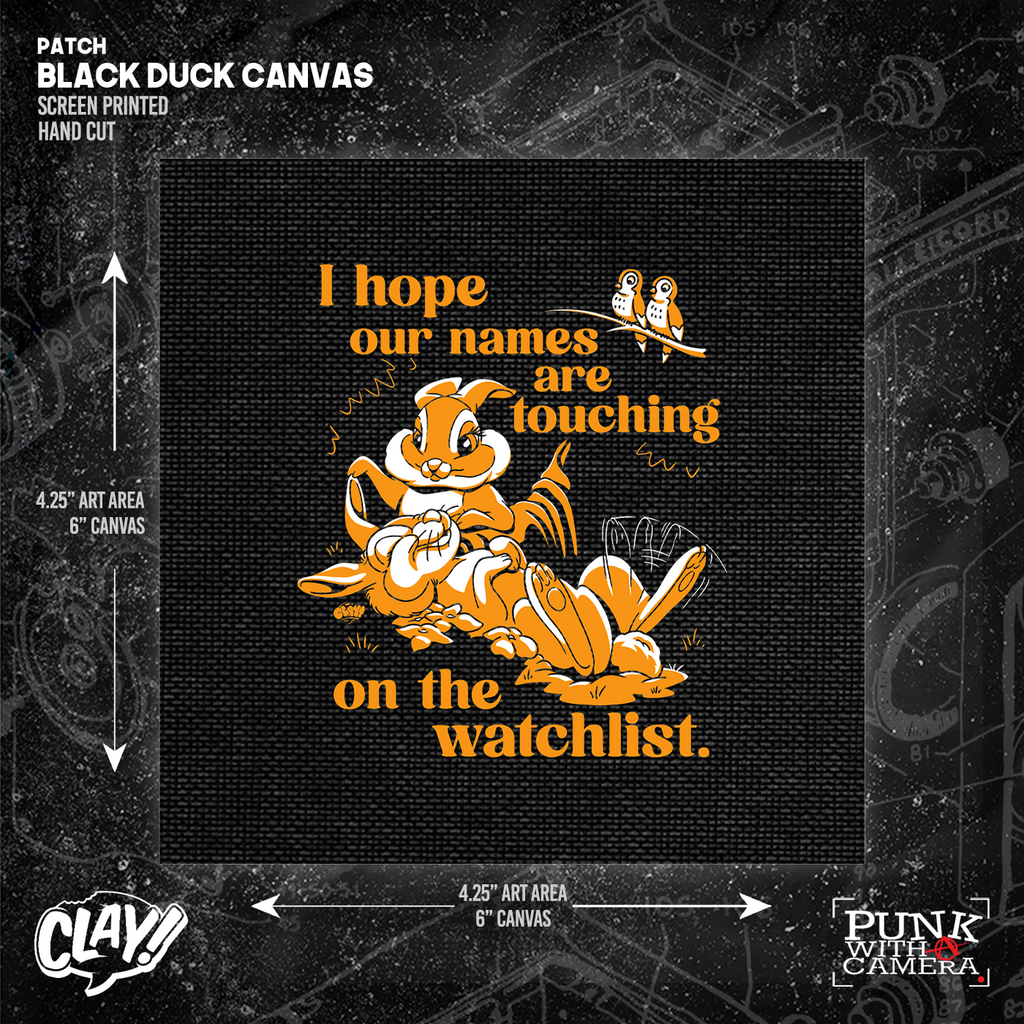 I Hope Our Names Are Touching On The Watchlist - Patches (6x6)