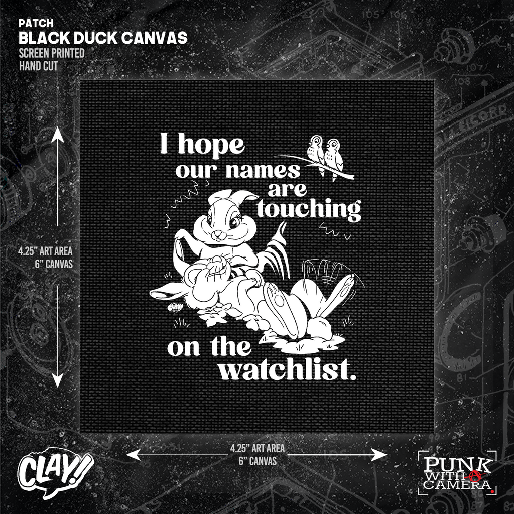 I Hope Our Names Are Touching On The Watchlist - Patches (6x6)