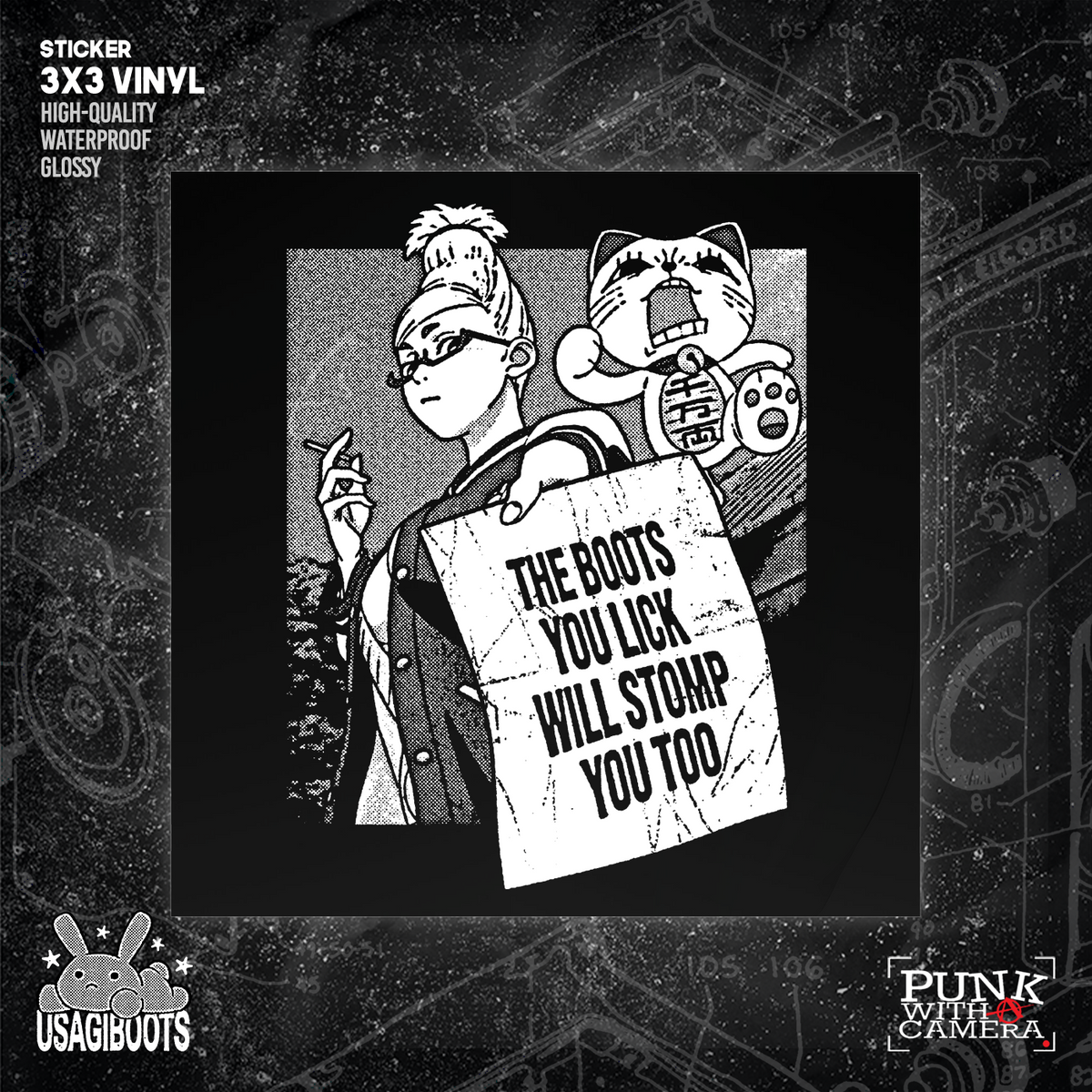 The Boots You Lick Will Stomp You Too -  Sticker (3X3)
