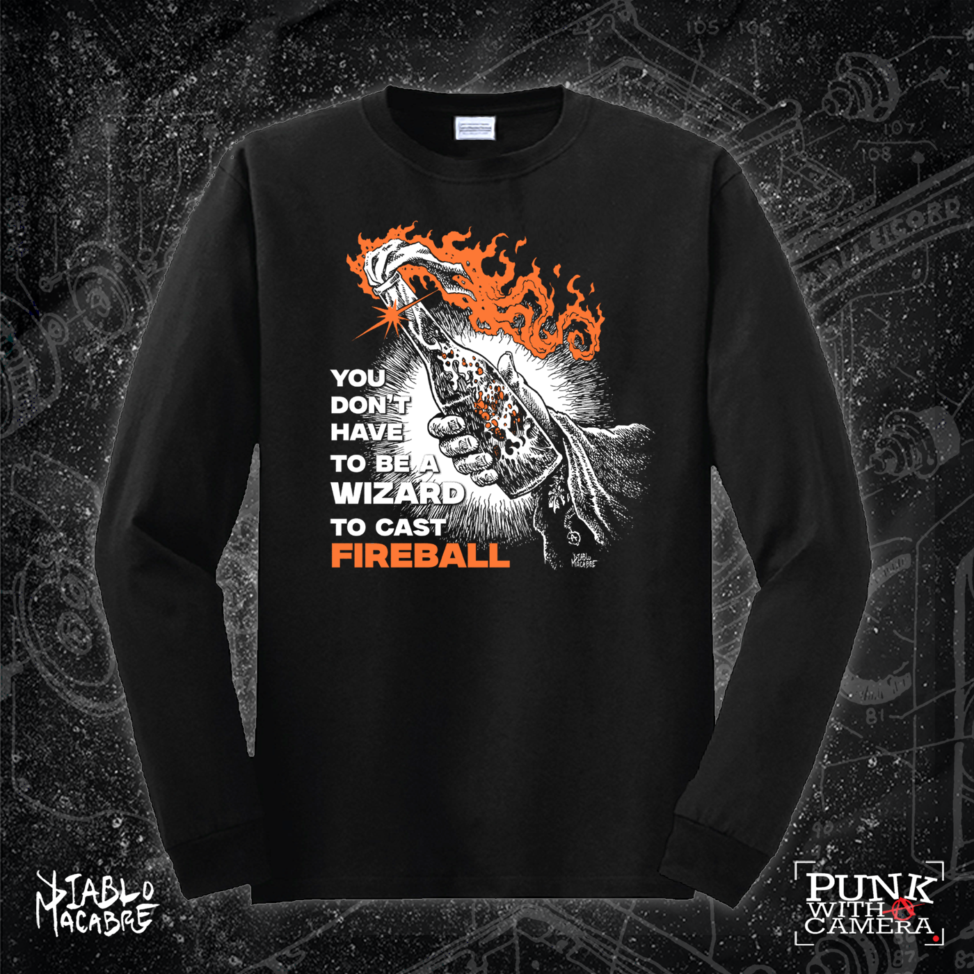 You Don't Need To Be A Wizard To Cast A Fireball - Orange Two Color Version - Diablo Macabre