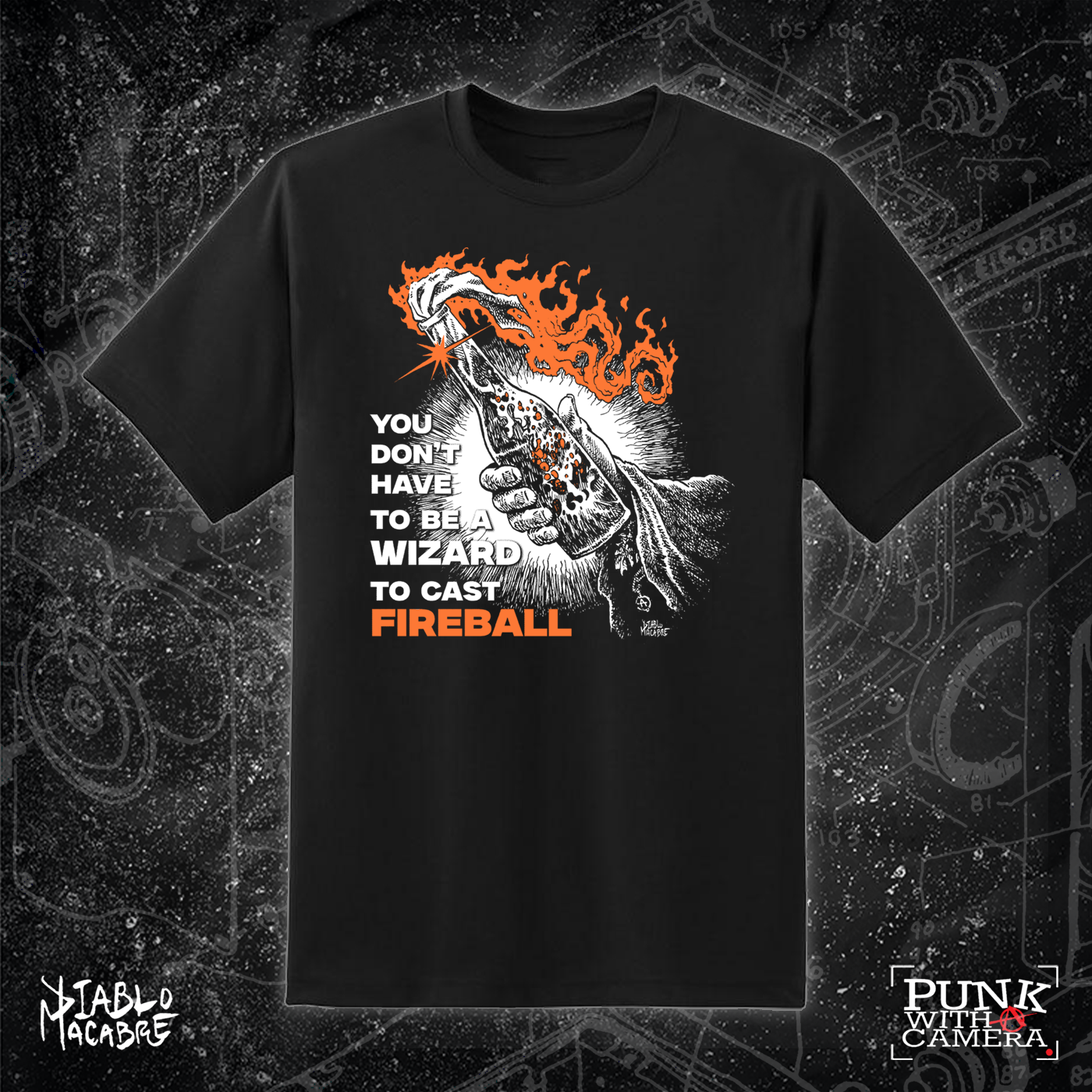 You Don't Need To Be A Wizard To Cast A Fireball - Orange Two Color Version - Diablo Macabre