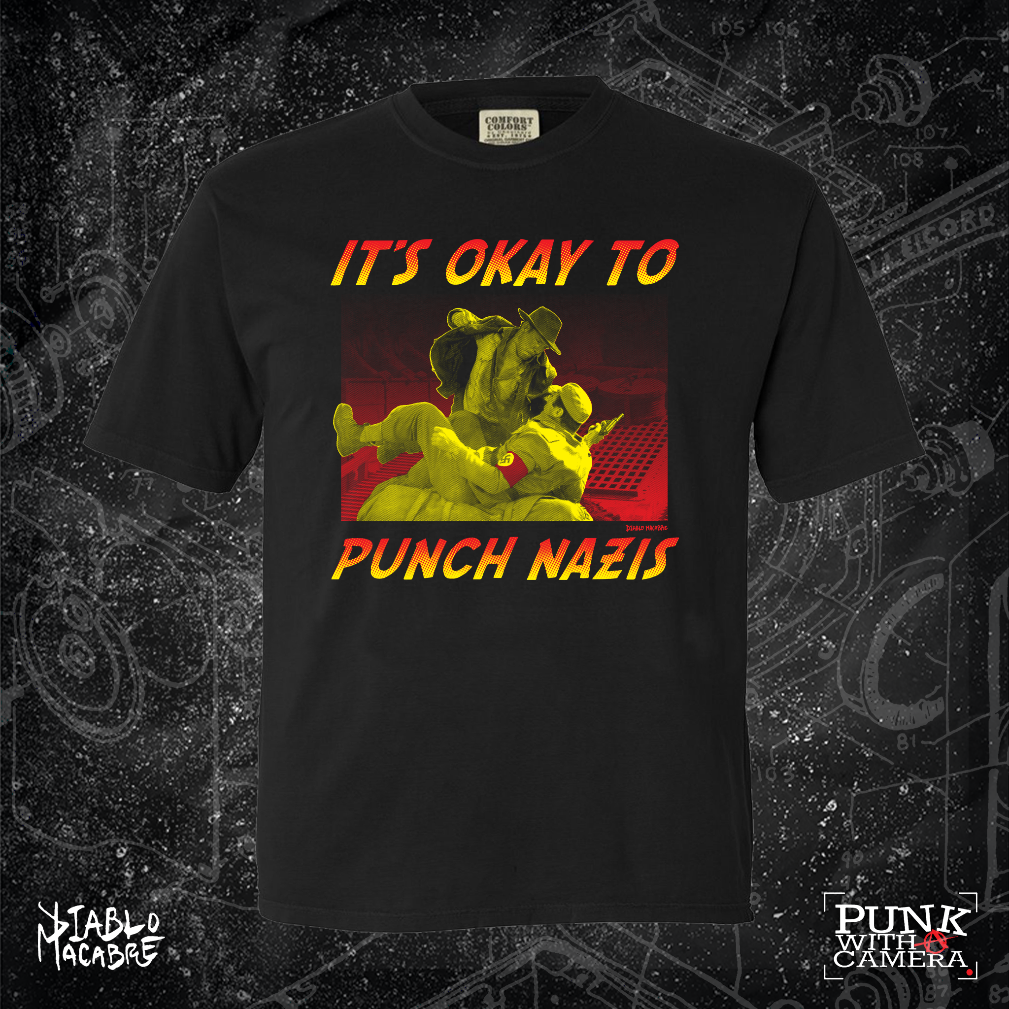 Its Okay To Punch Nazis - Two Color Version - Diablo Macabre