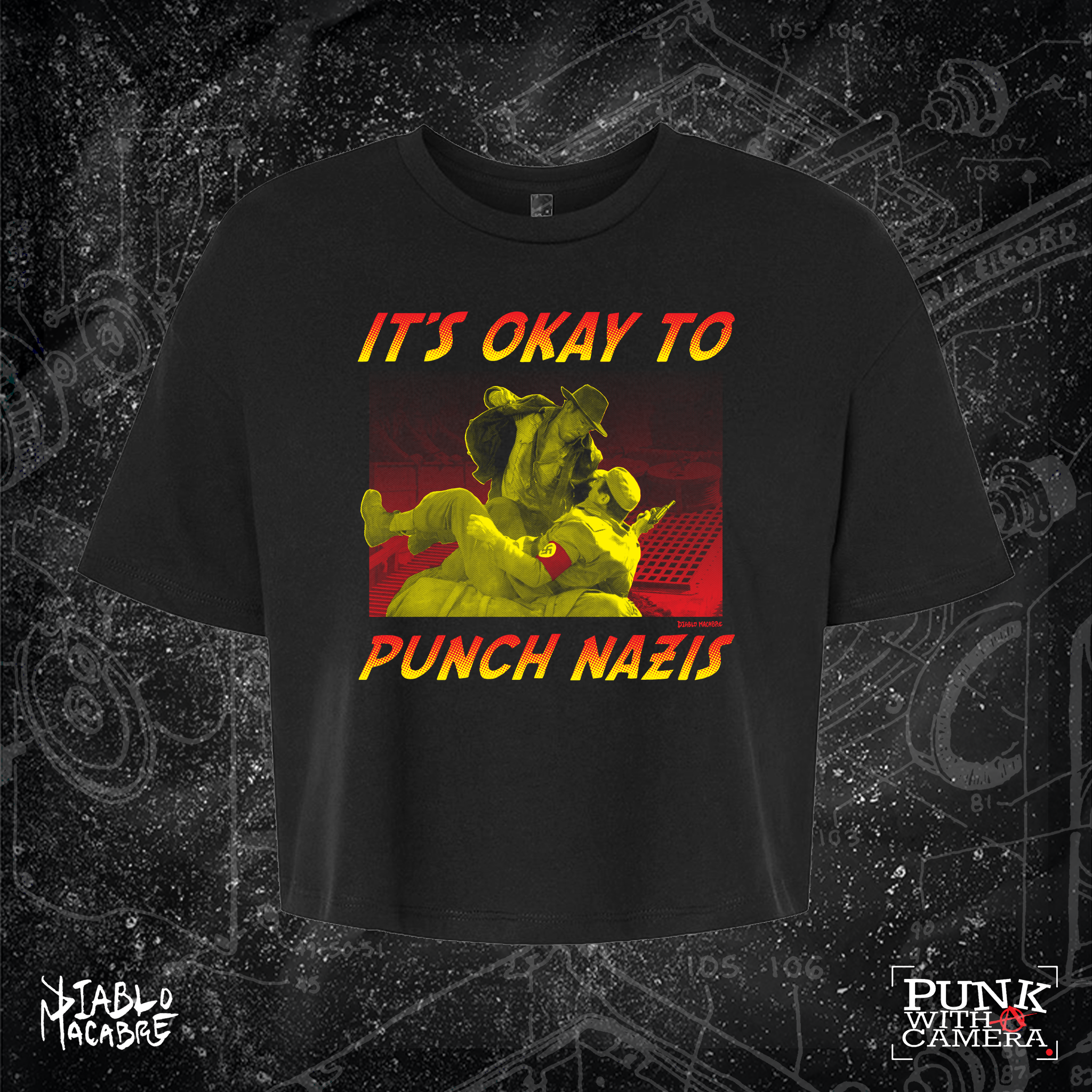 Its Okay To Punch Nazis - Two Color Version - Diablo Macabre