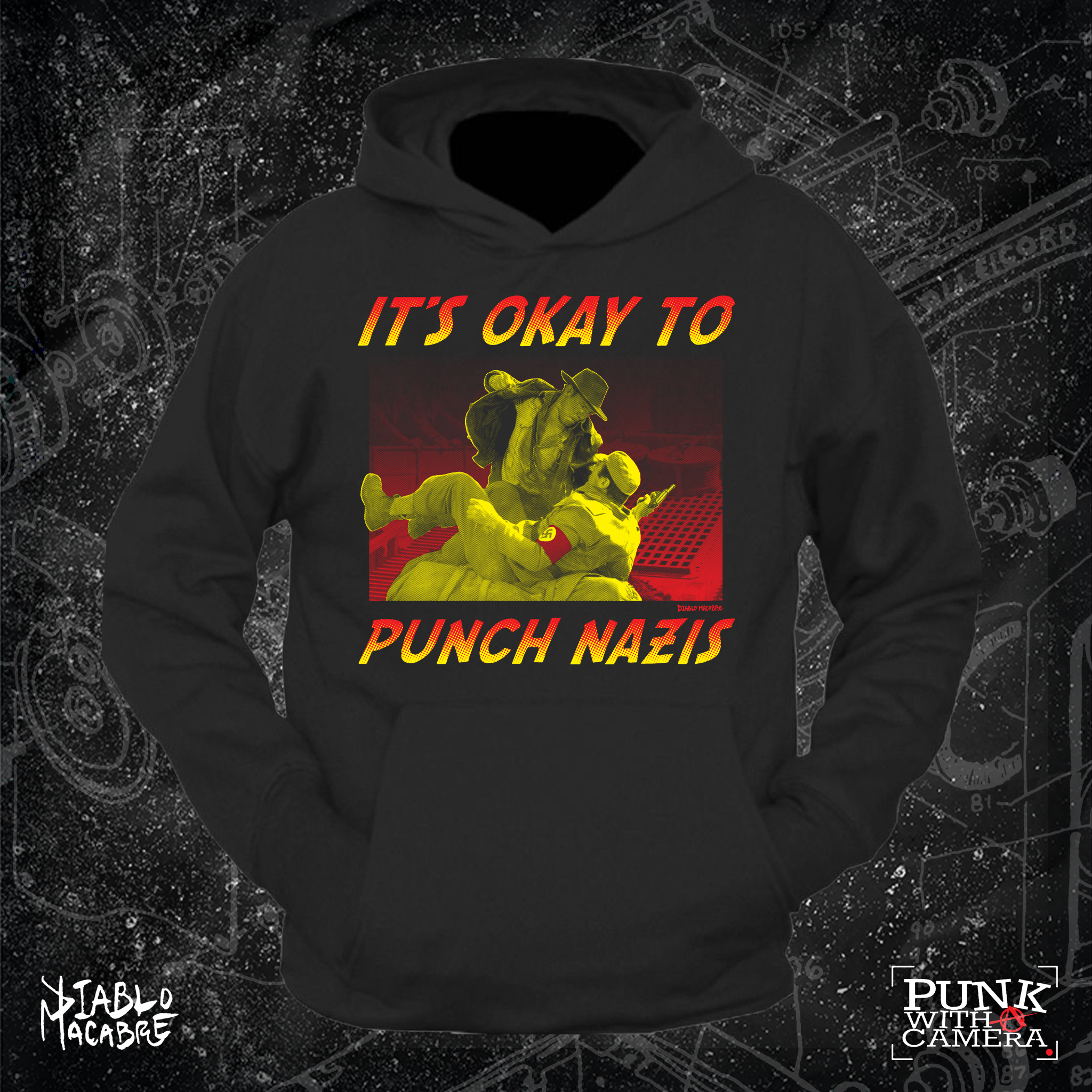 Its Okay To Punch Nazis - Two Color Version - Diablo Macabre