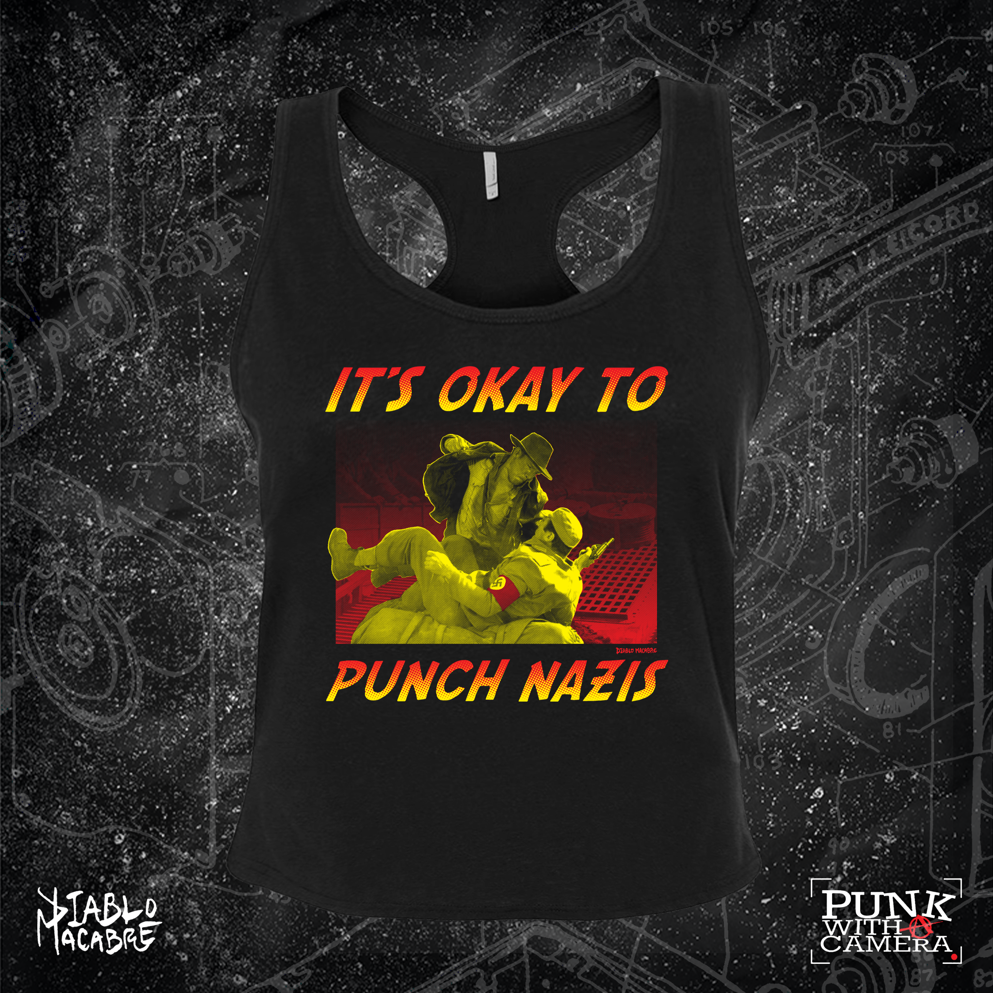 Its Okay To Punch Nazis - Two Color Version - Diablo Macabre