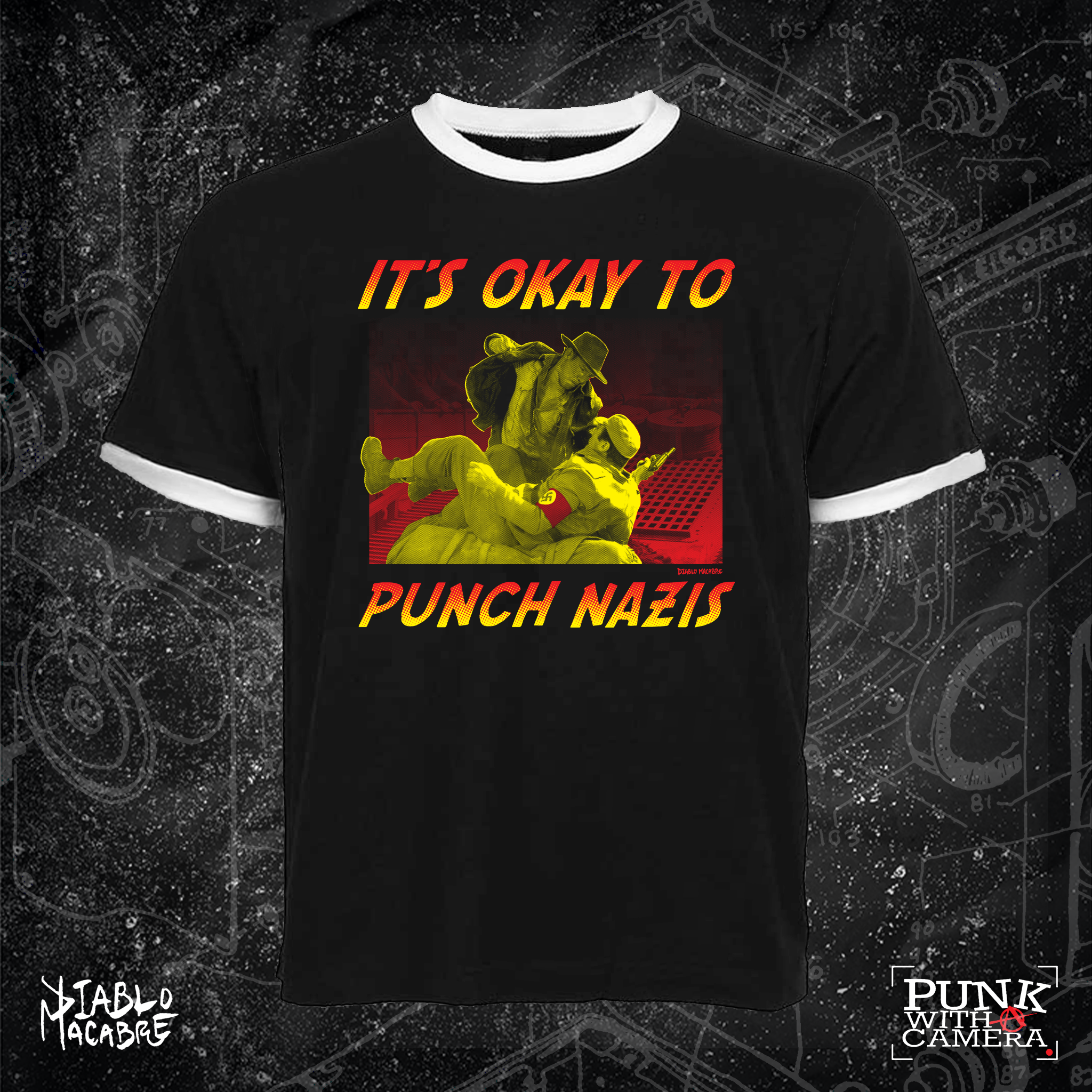 Its Okay To Punch Nazis - Two Color Version - Diablo Macabre