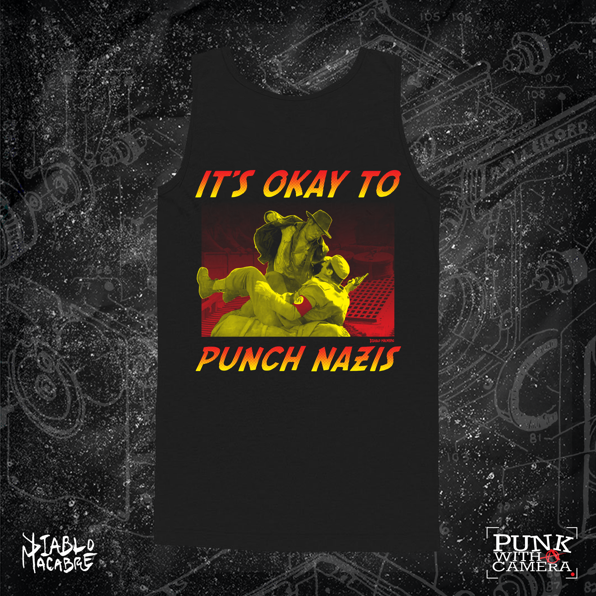 Its Okay To Punch Nazis - Two Color Version - Diablo Macabre