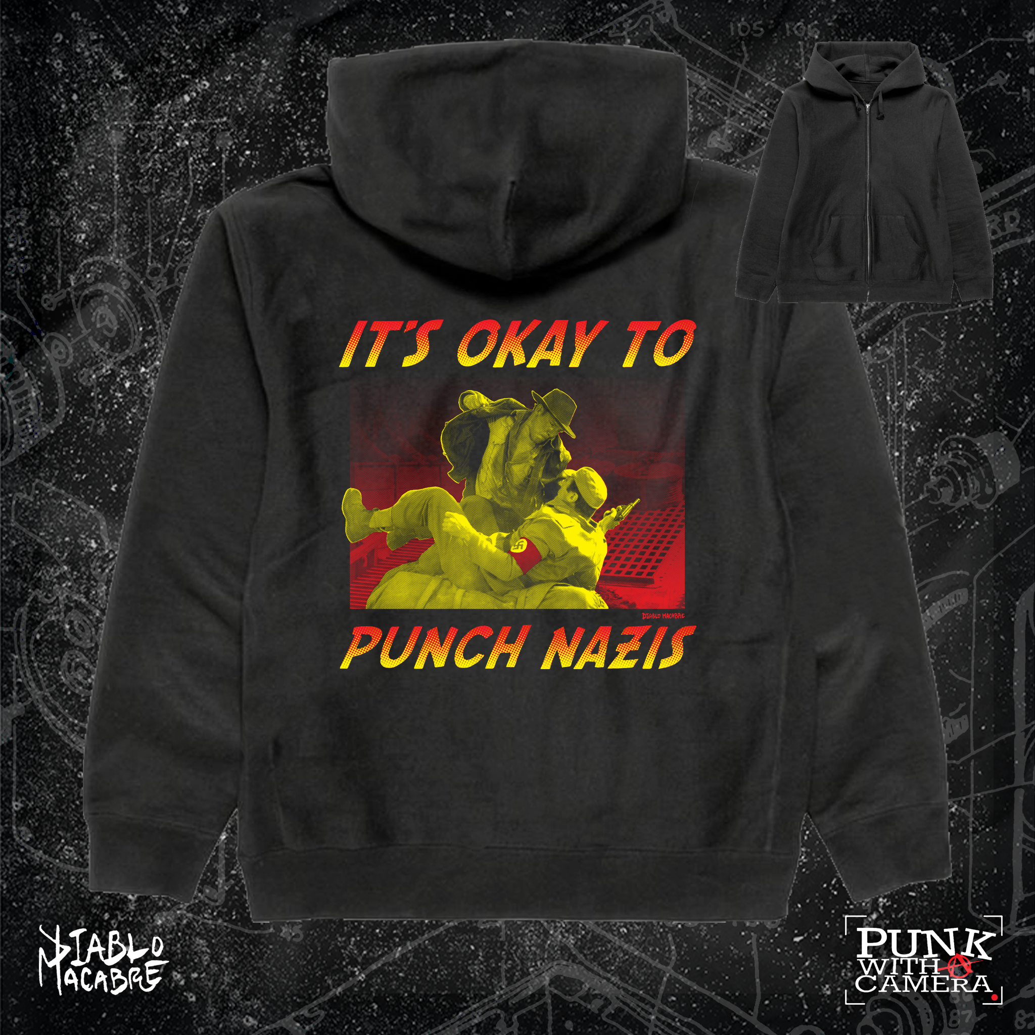 Its Okay To Punch Nazis - Two Color Version - Diablo Macabre