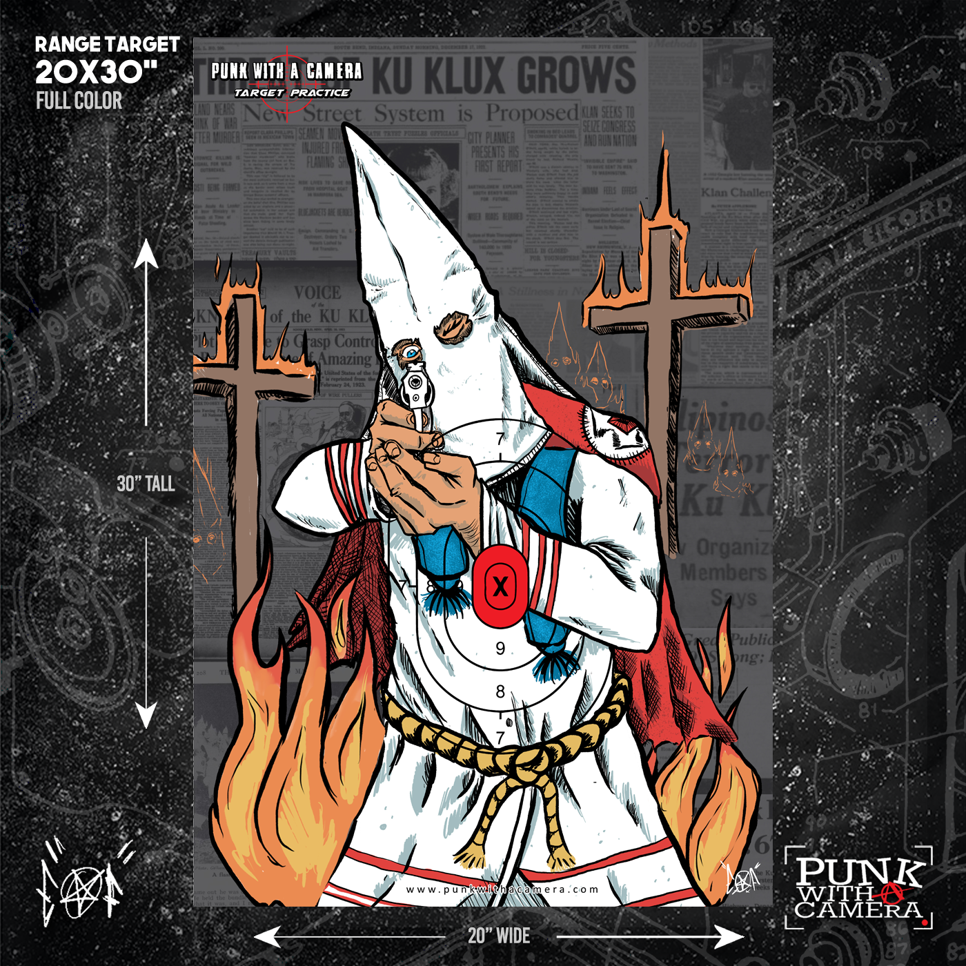 Klansman With A Pistol - Gun Range Target