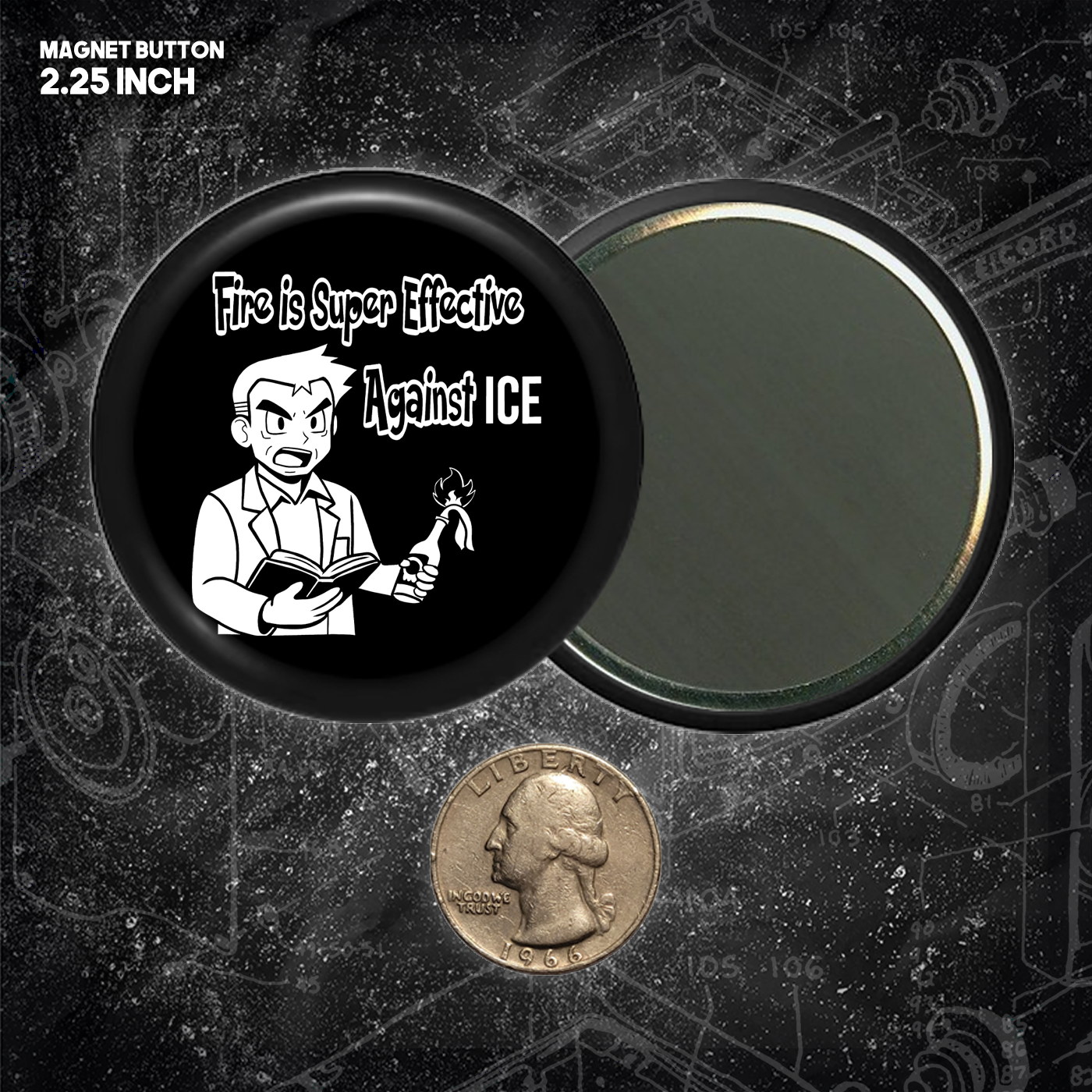 Fire Is Super Effective Against Ice  - Buttons (1, 1.25, 1.5, & 2.25 Inch)