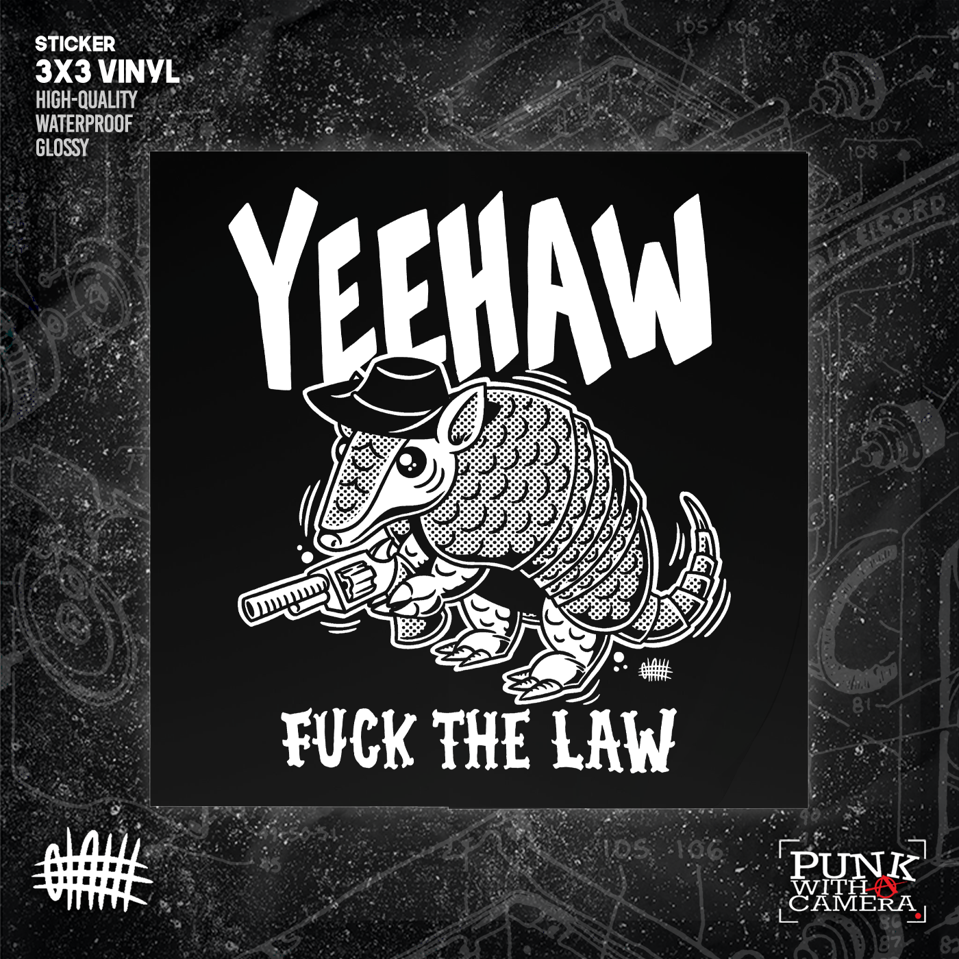 Yeehaw Fuck The Law Gun - Sticker (3X3)
