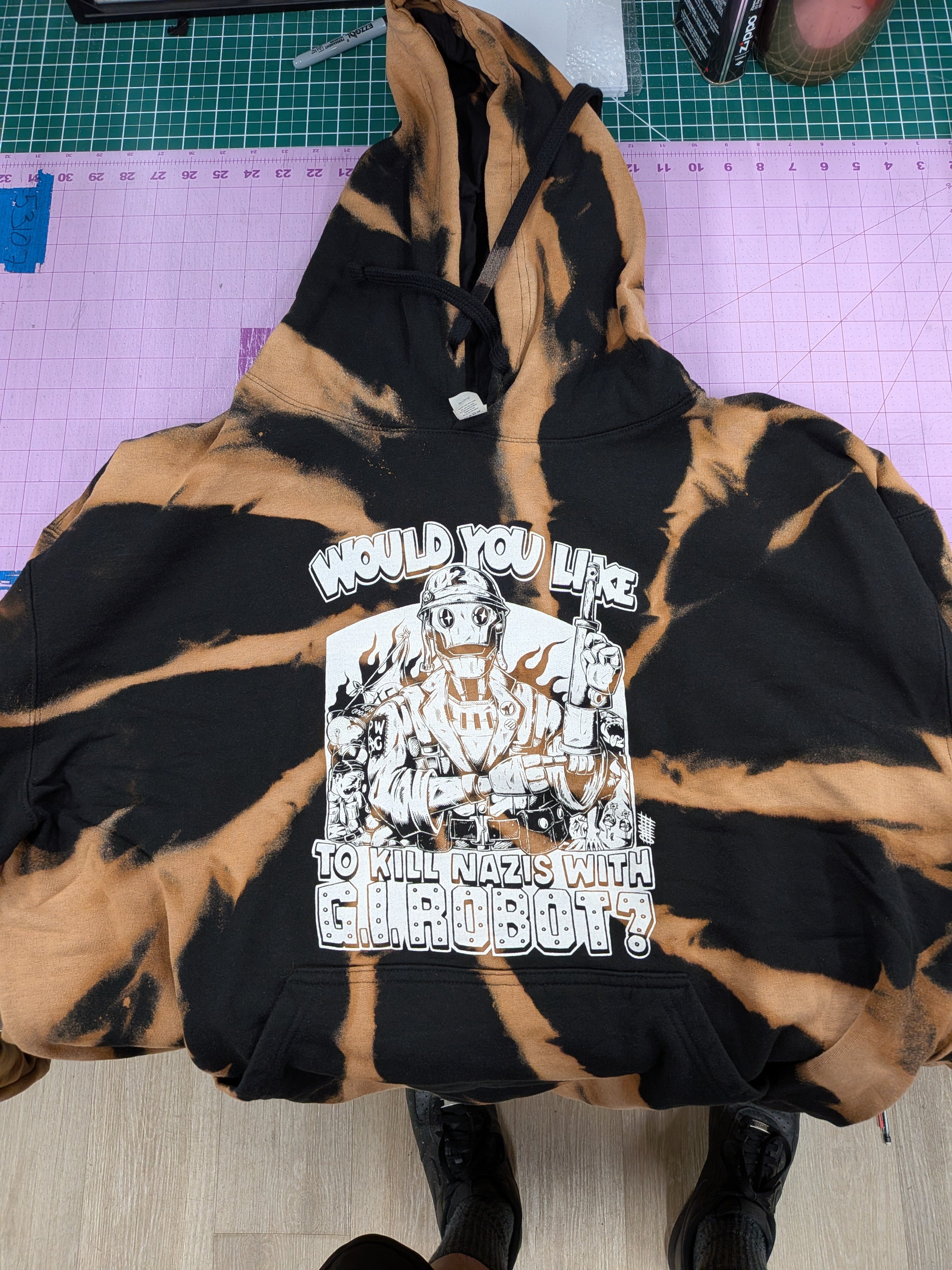 GI Robot - 2XL - Discounted Bleached Hoodie