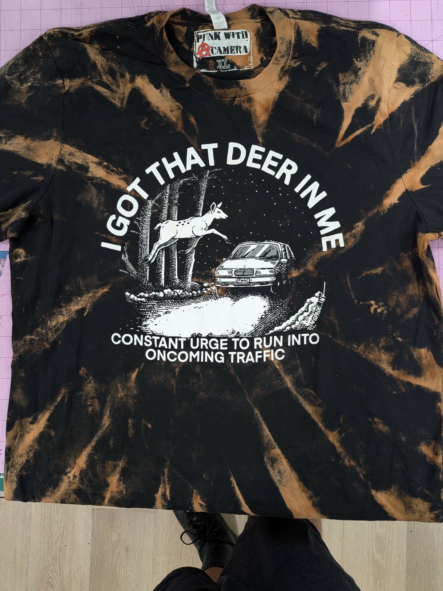 Deer In Me - XL - Discounted Bleached Shirt