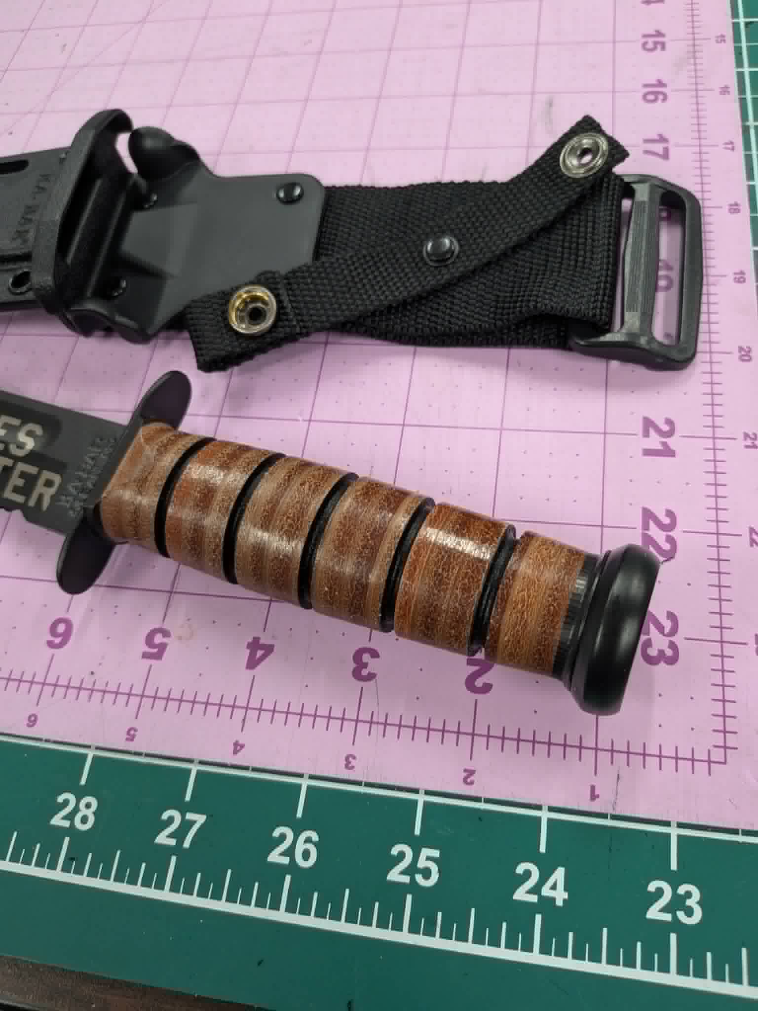 Kabar USMC Fighting Knife - Fixed Blade With Sheath - Laser Engraved