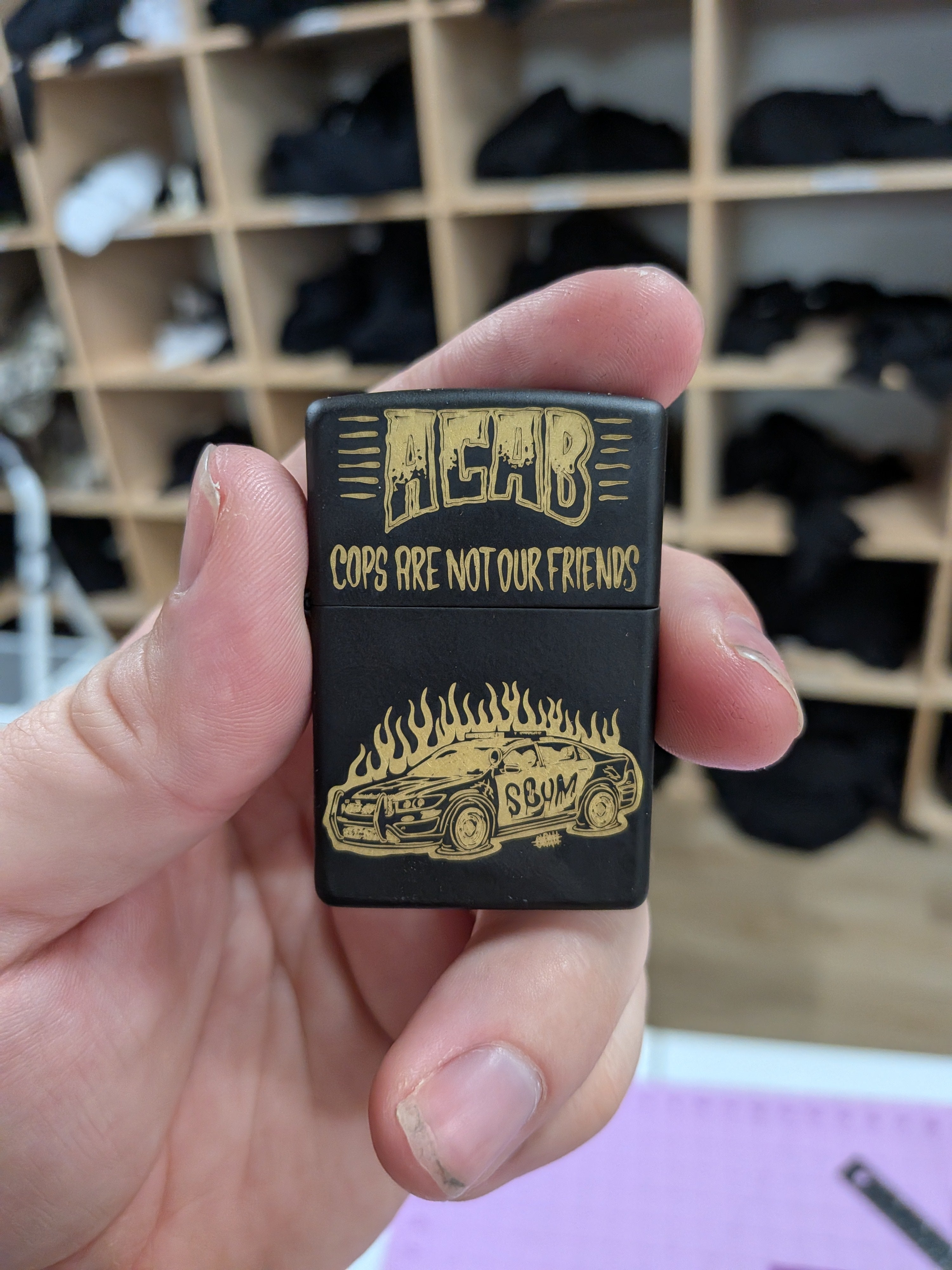Cops Are Not Our Friends -  Engraved Zippo Lighter